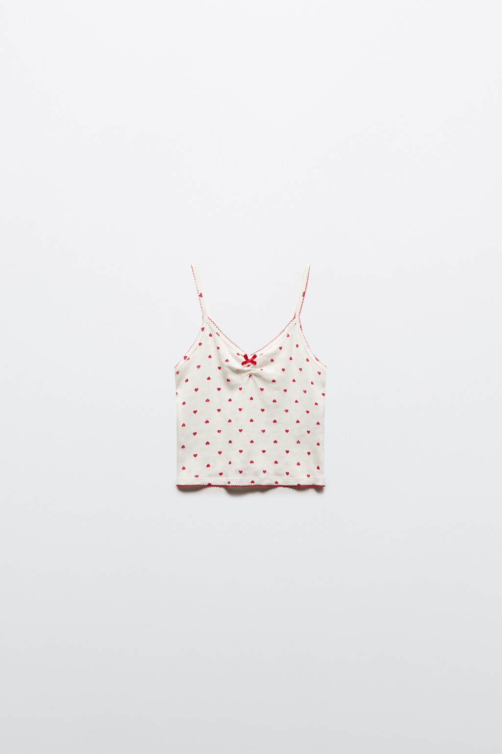 Майка домашняя хлопковая в сердечко - цвет красный - 9