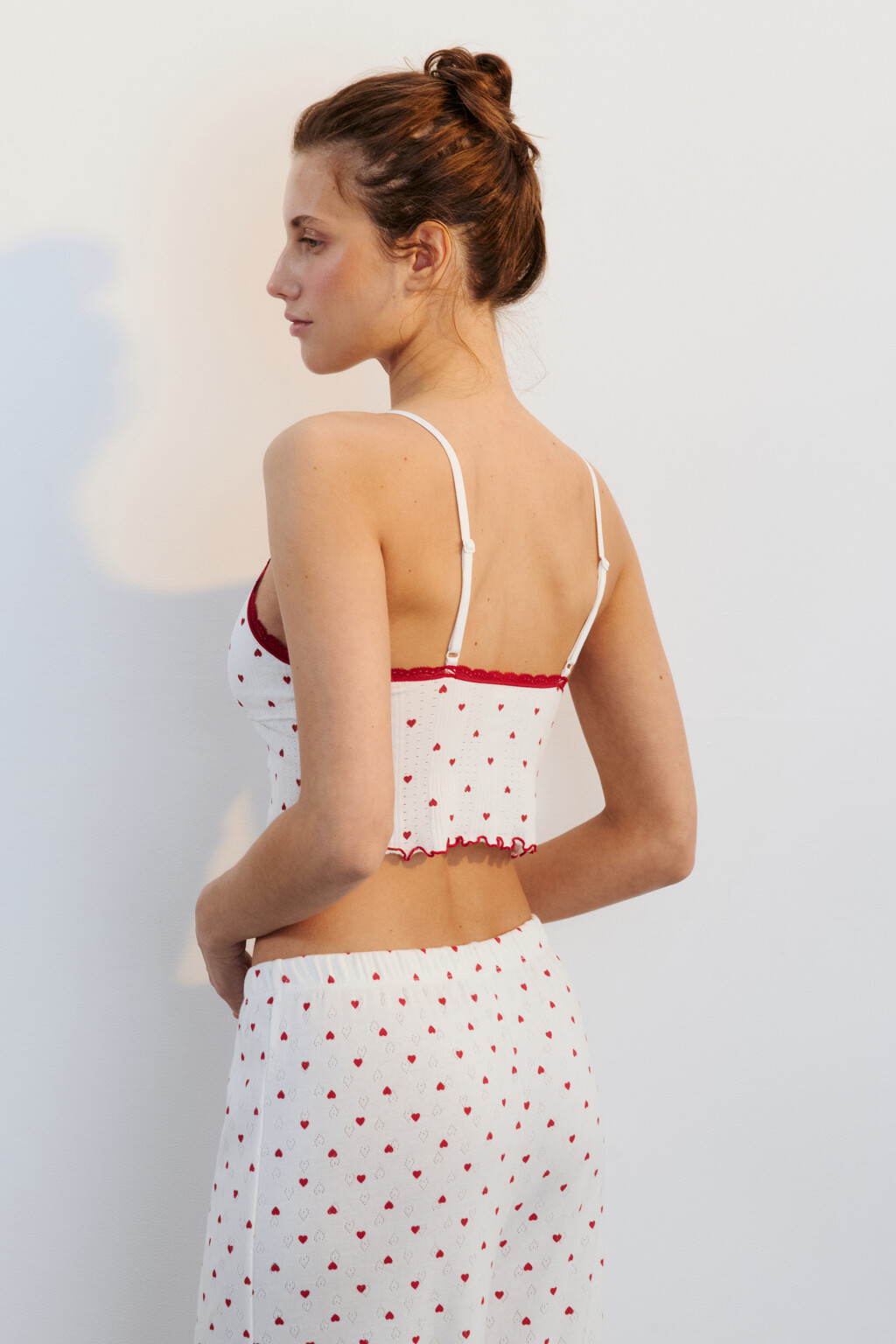 Майка домашняя бесшовная с принтом - цвет красный - 3