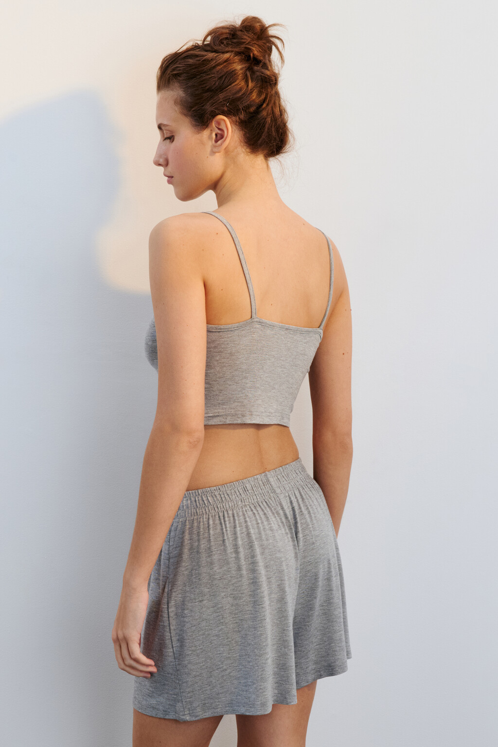 Топ-майка домашний из вискозы - цвет серый - 3