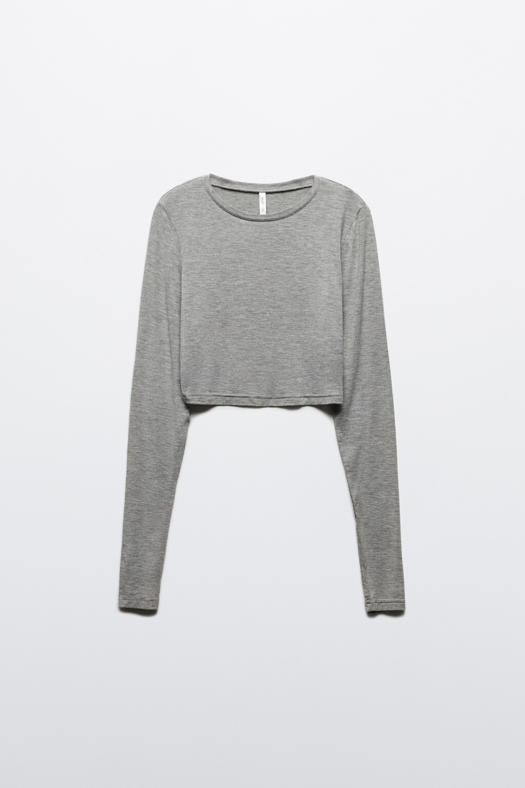 Лонгслив домашний укороченный из вискозы - цвет серый - 7