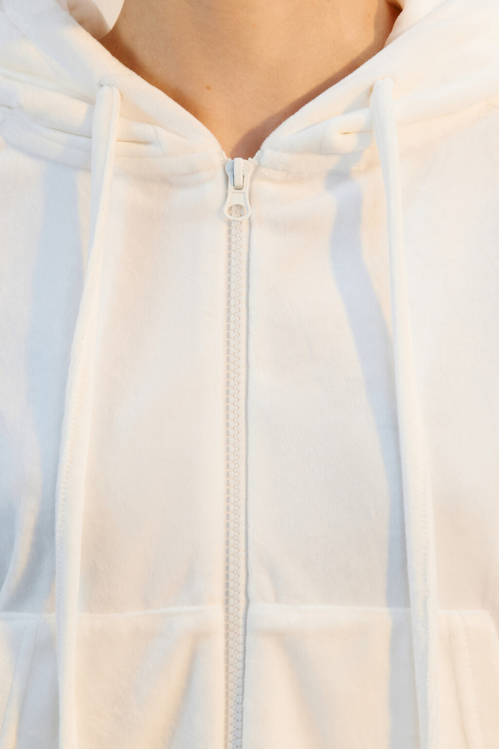 Худи-зипка домашняя из велюра - цвет ванильный - 5