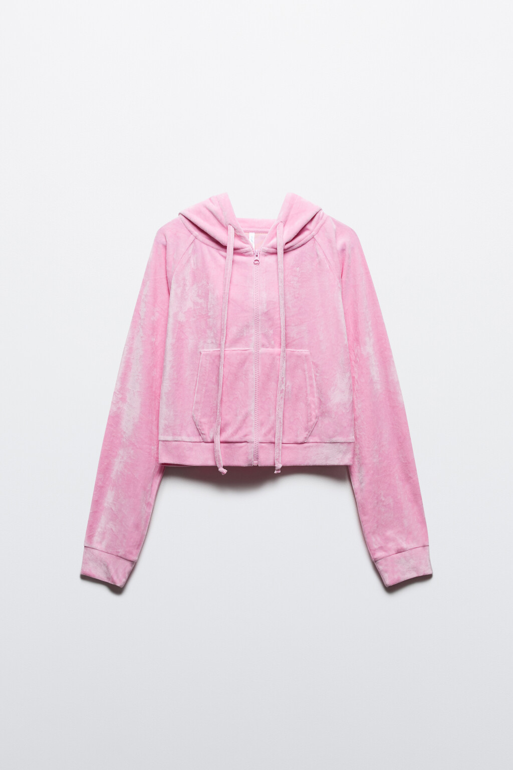 Худи-зипка домашняя из велюра - цвет розовый - 8