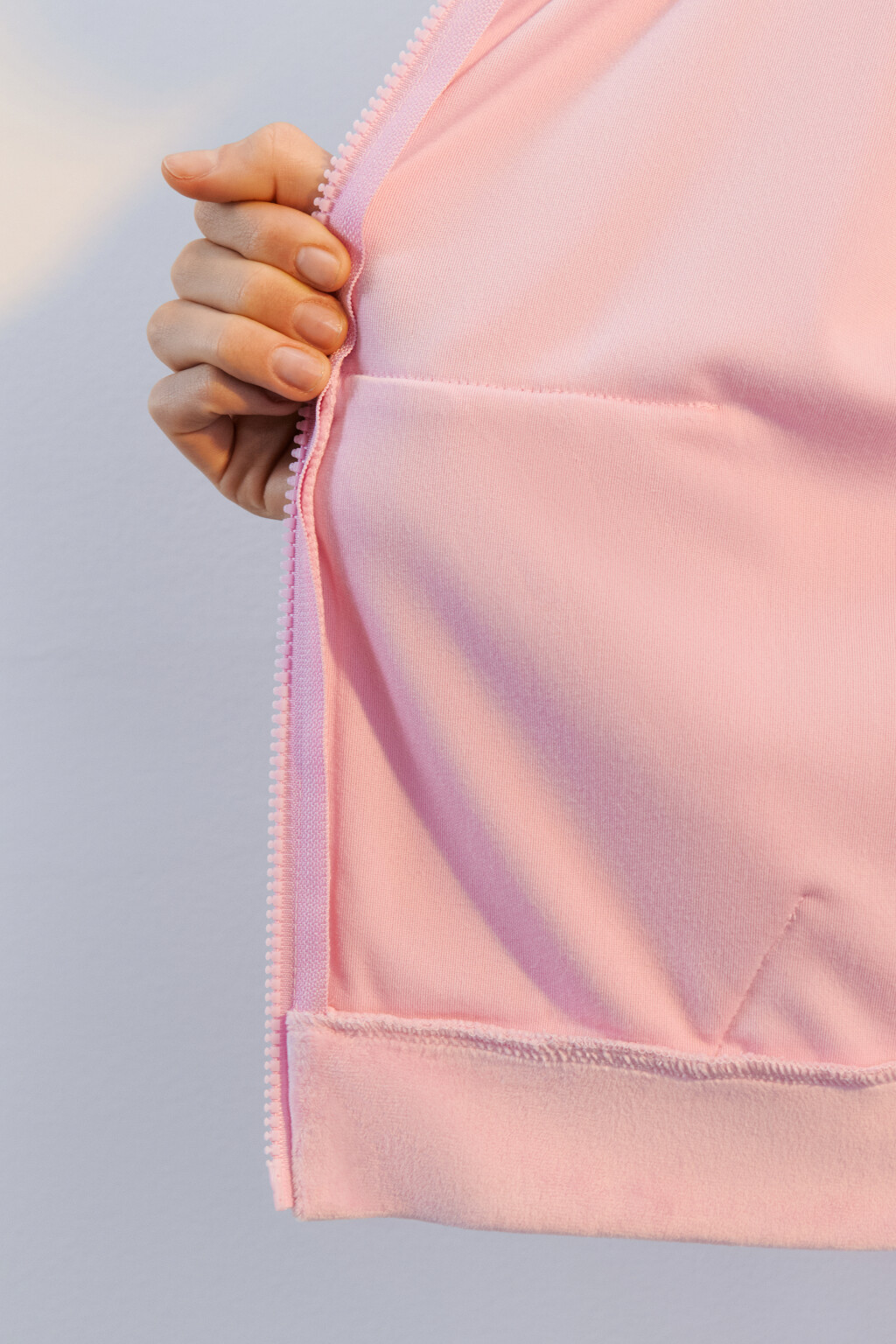 Худи-зипка домашняя из велюра - цвет розовый - 7