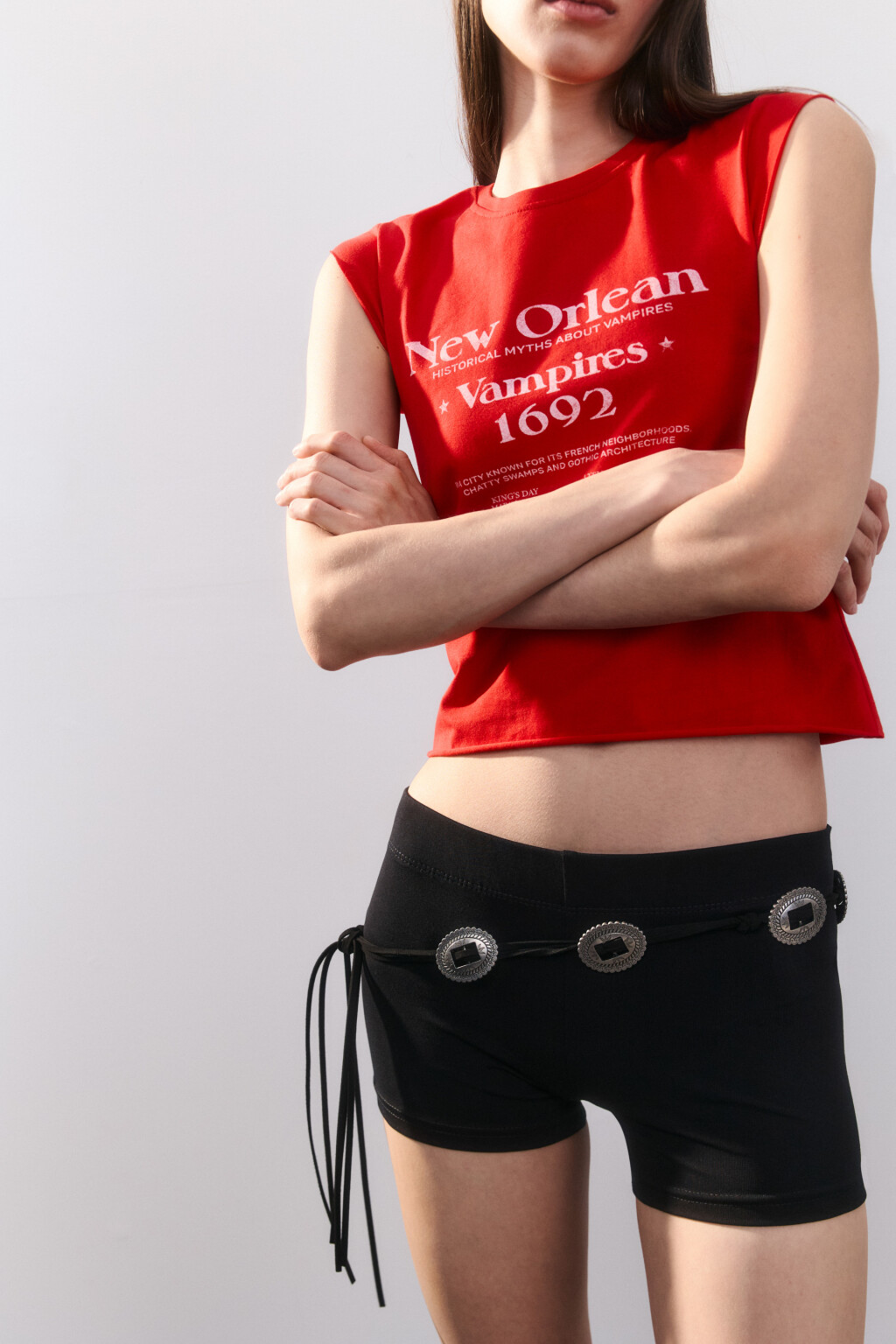 Шорты-велосипедки хлопковые гладкие - цвет черный - 1