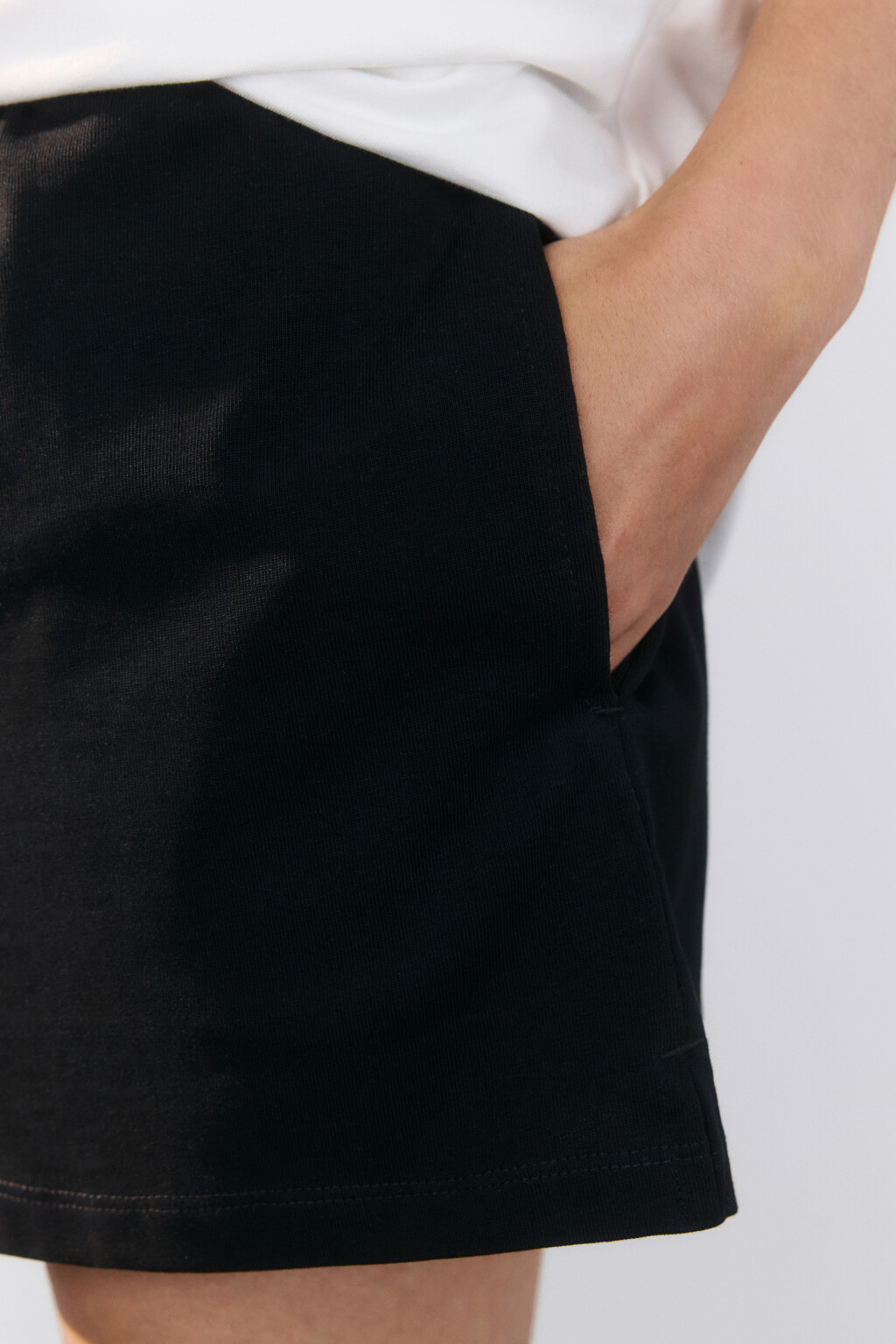 Шорты трикотажные на завязках - цвет черный - 7