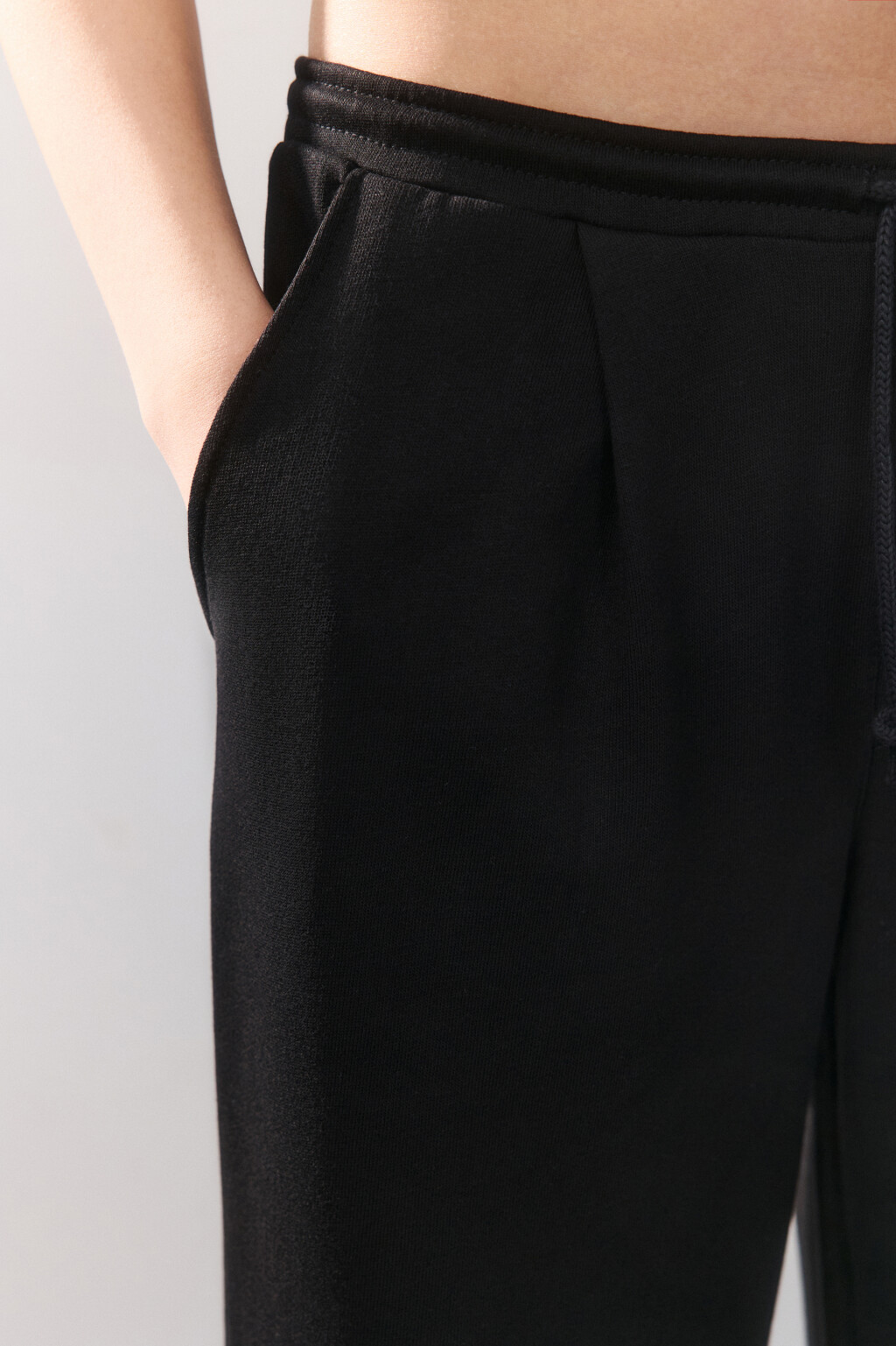 Шорты-бермуды трикотажные из футера - цвет черный - 6