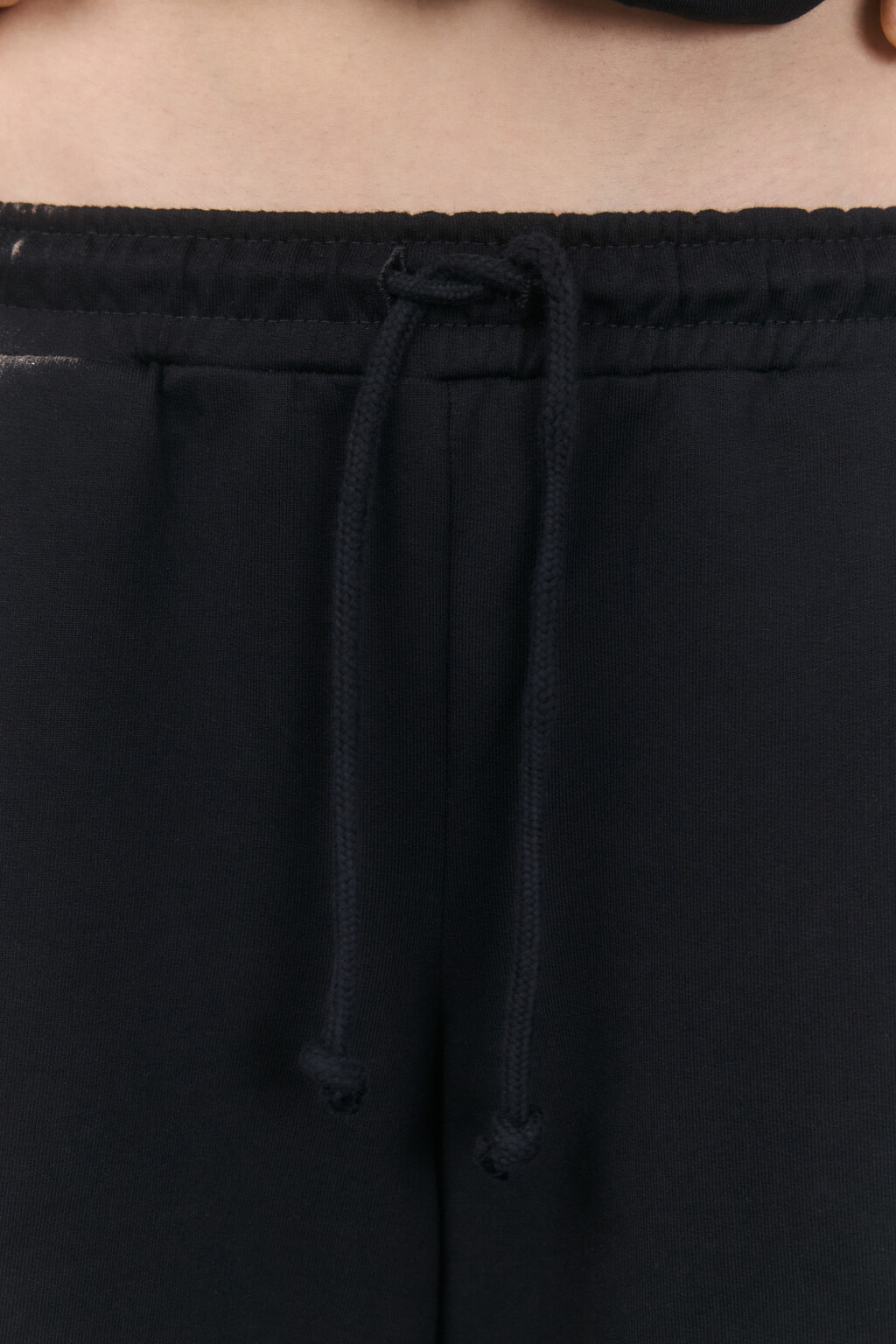 Шорты трикотажные с принтом - цвет черный - 5