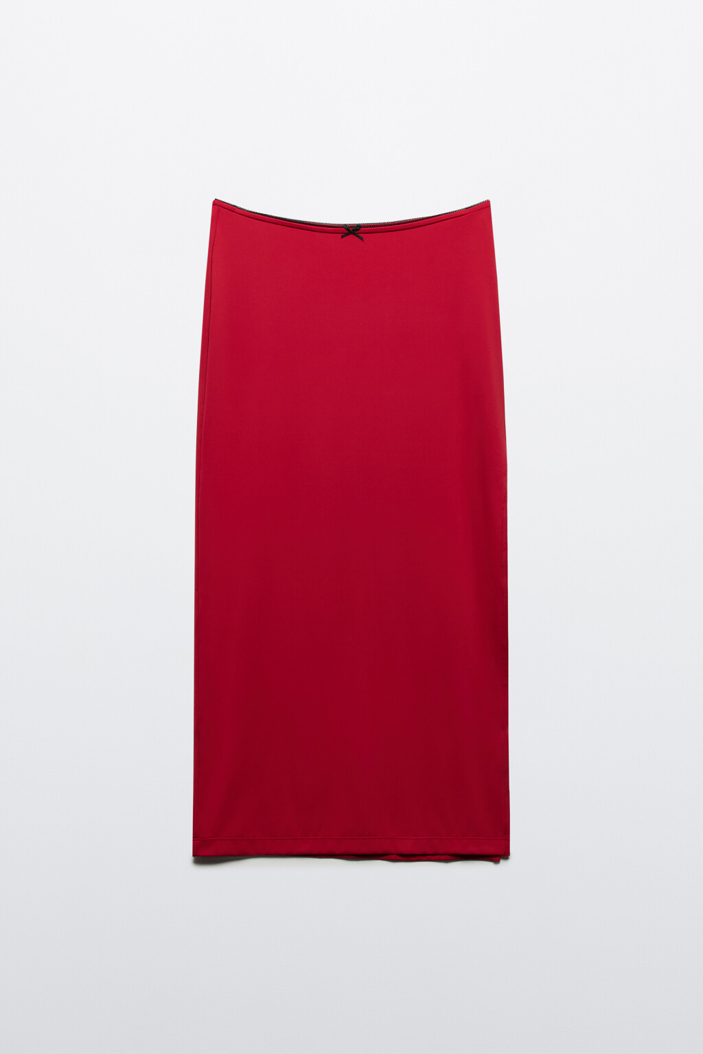 Юбка миди облегающая с бантиком - цвет красный - 7