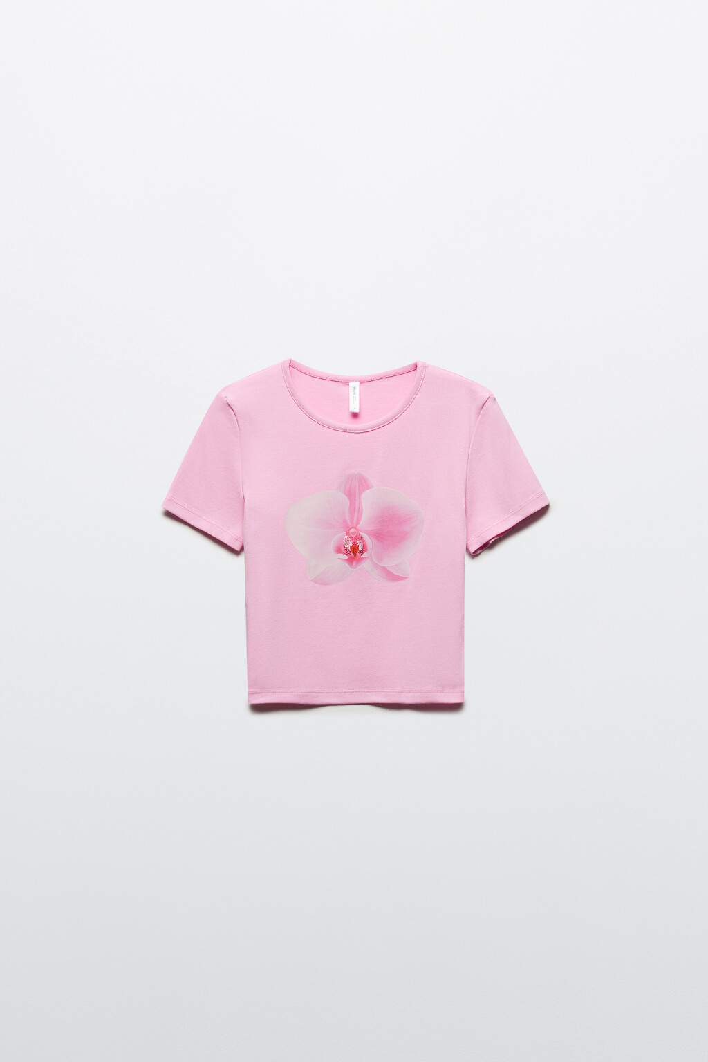 Футболка-топ укороченная с принтом - цвет розовый - 7