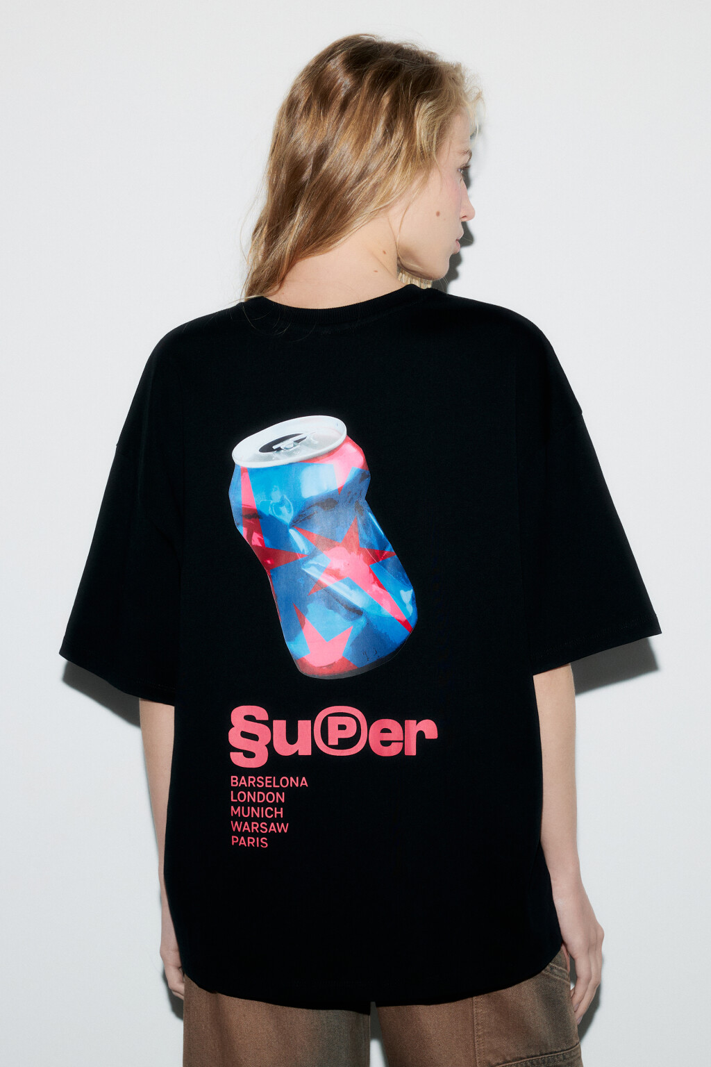 Футболка унисекс хлопковая с принтом - цвет черный - 3