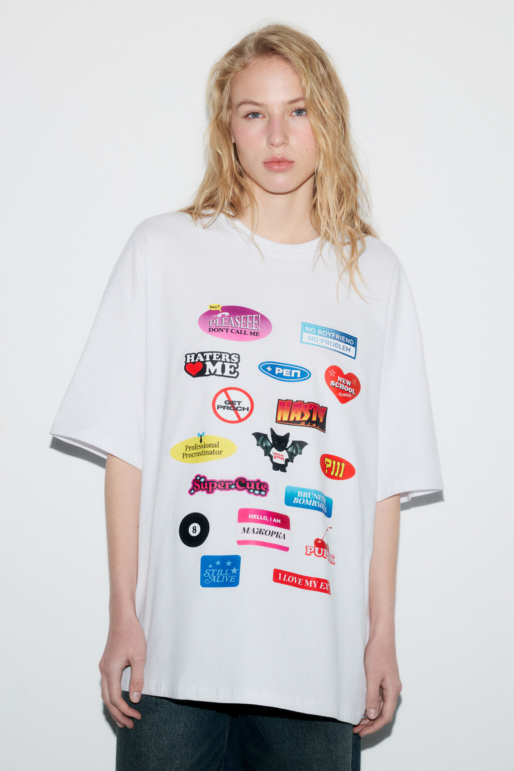 Футболка унисекс хлопковая с принтом - цвет белый - 2