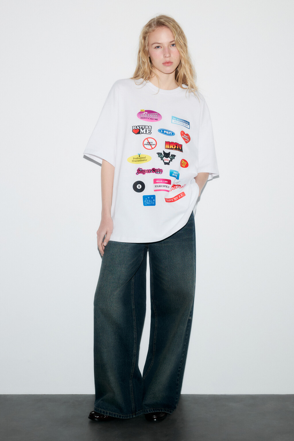 Футболка унисекс хлопковая с принтом - цвет белый - 4