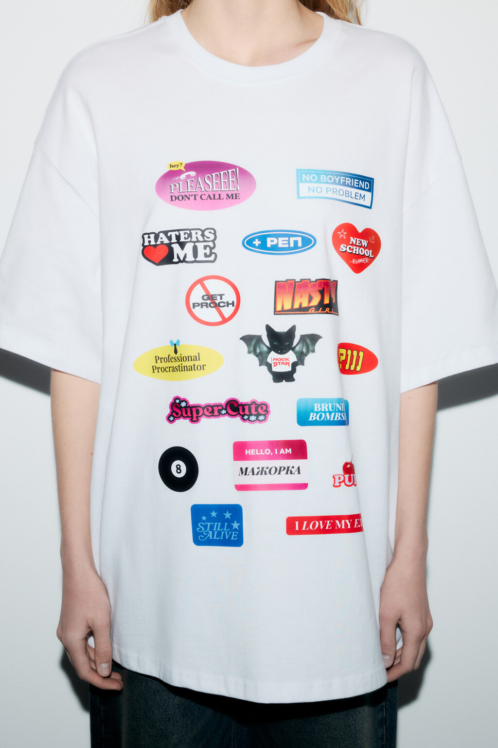 Футболка унисекс хлопковая с принтом - цвет белый - 5