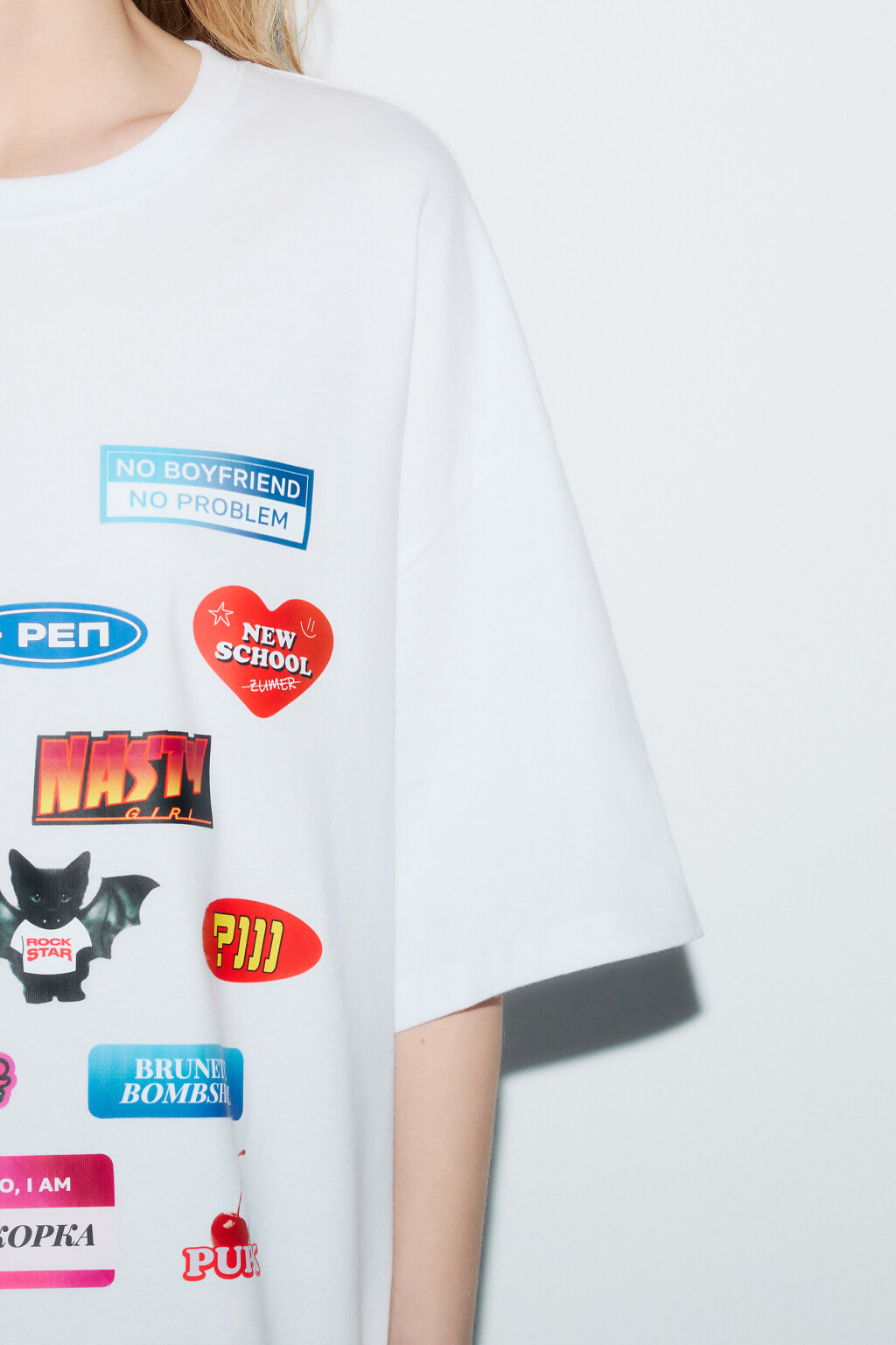 Футболка унисекс хлопковая с принтом - цвет белый - 6