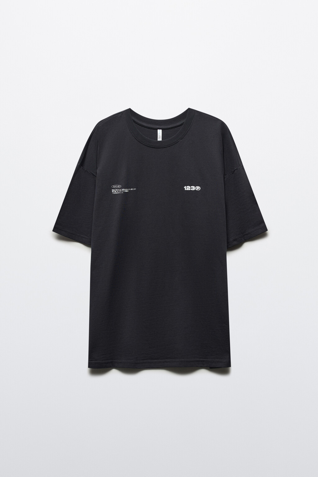 Футболка oversize хлопковая с принтом - цвет серый - 8