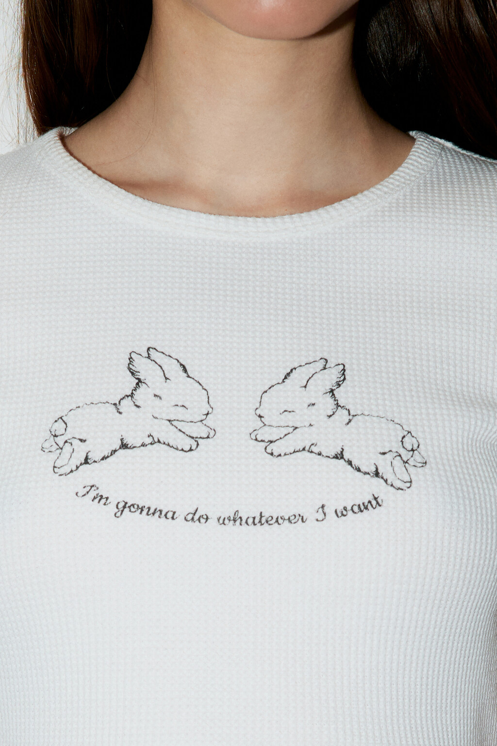 Футболка-топ трикотажная с принтом - цвет молочный - 5