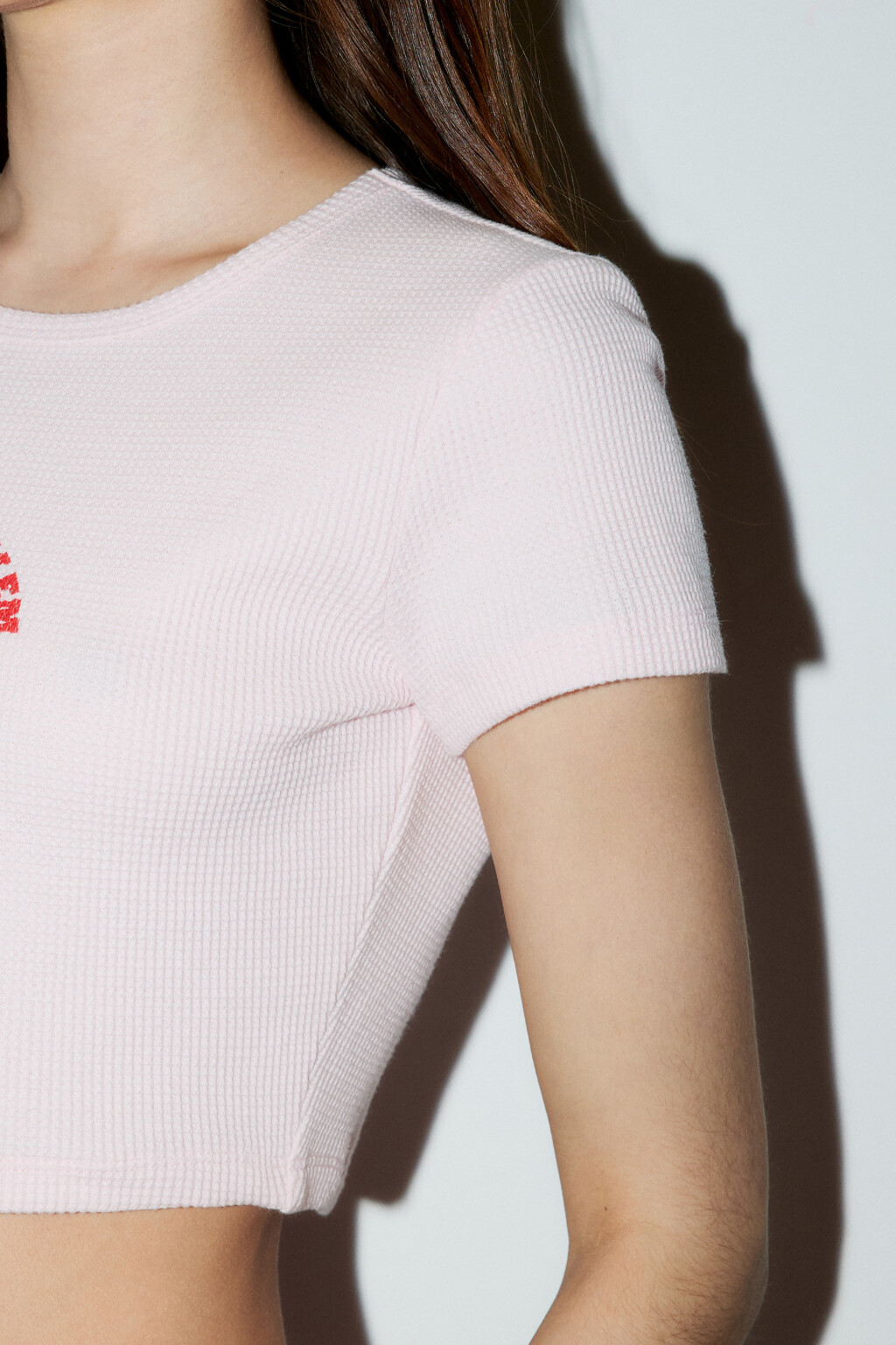 Футболка-топ трикотажная с принтом - цвет розовый - 6