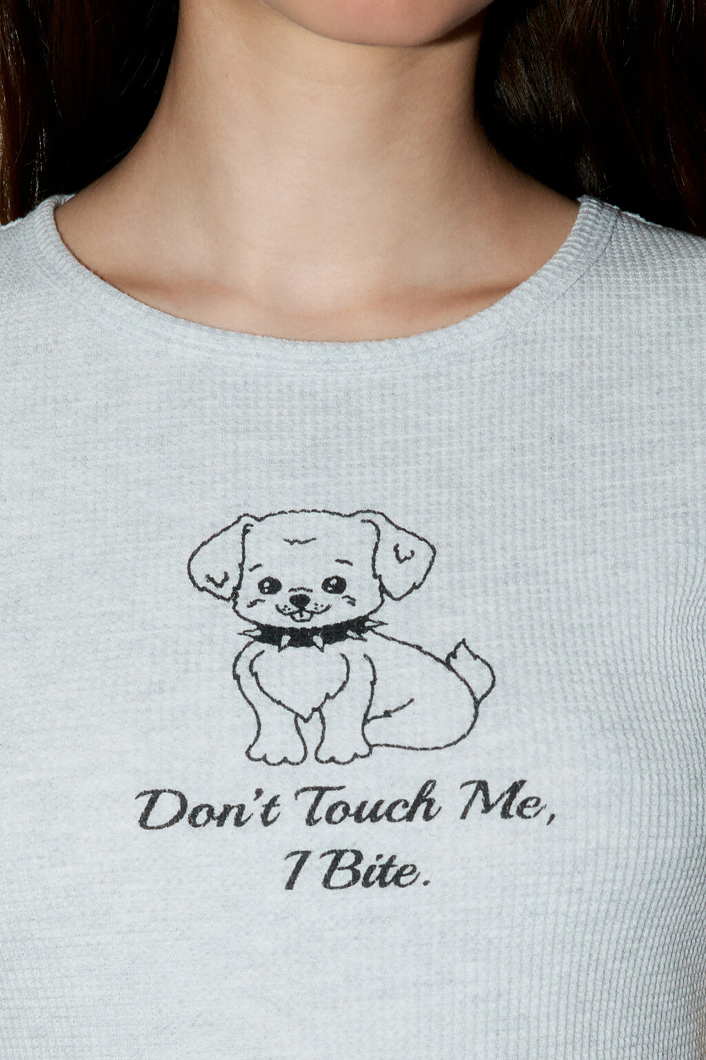 Футболка-топ трикотажная с принтом - цвет серый - 6