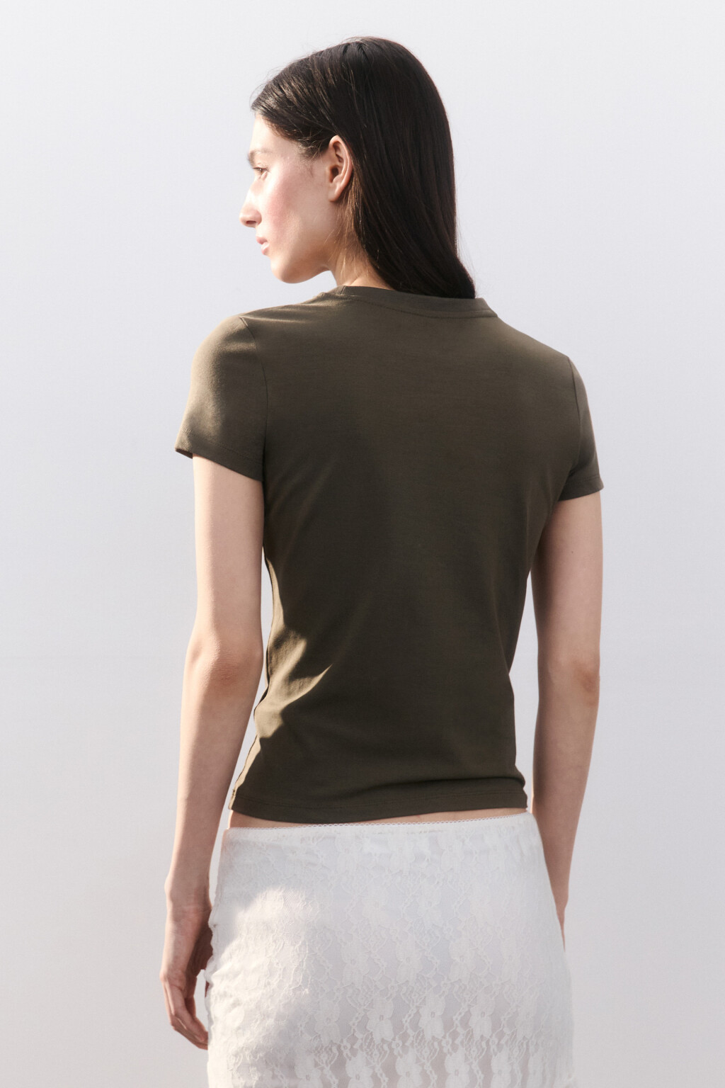 Футболка-топ хлопковая с принтом - цвет зеленый - 3