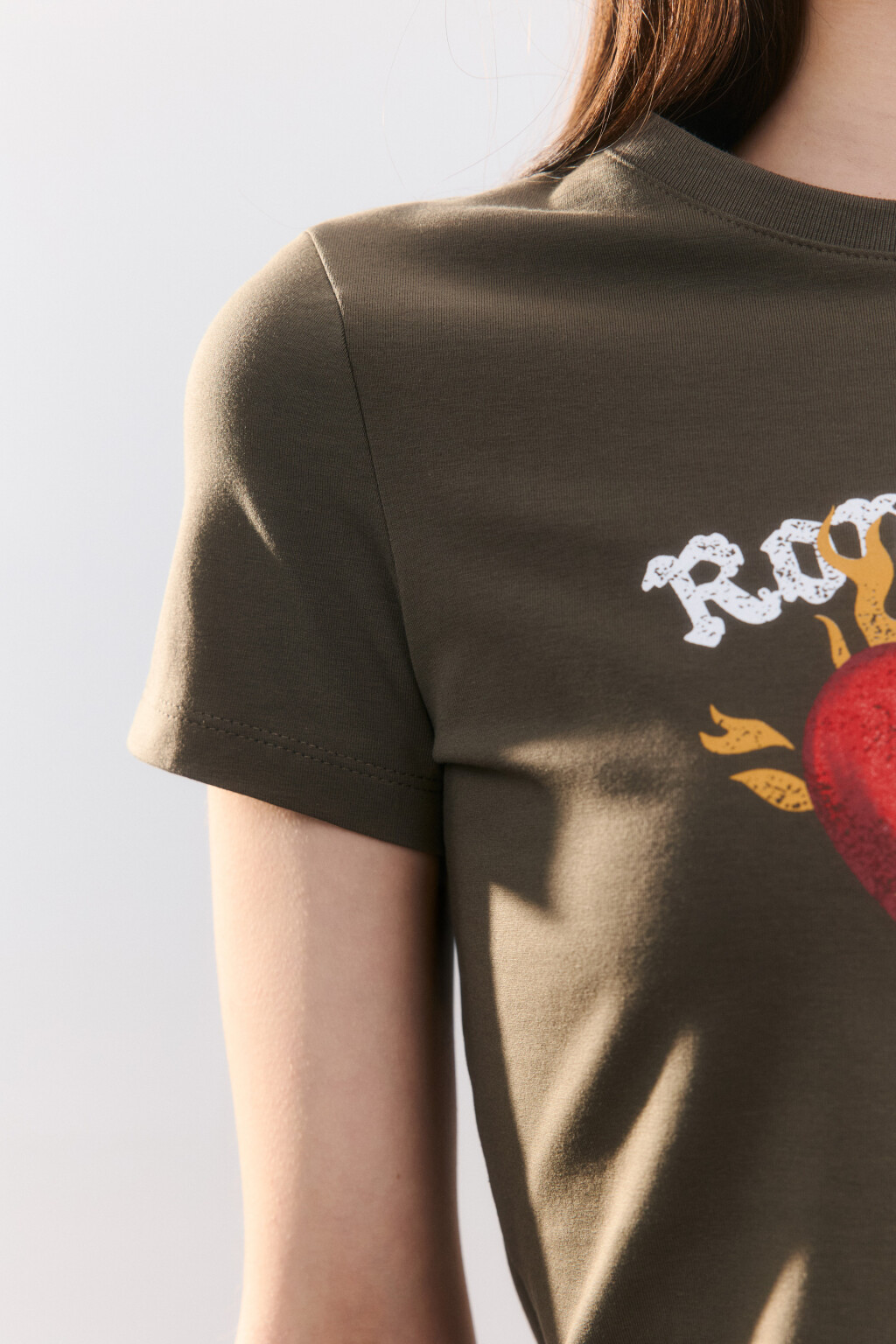 Футболка-топ хлопковая с принтом - цвет зеленый - 5