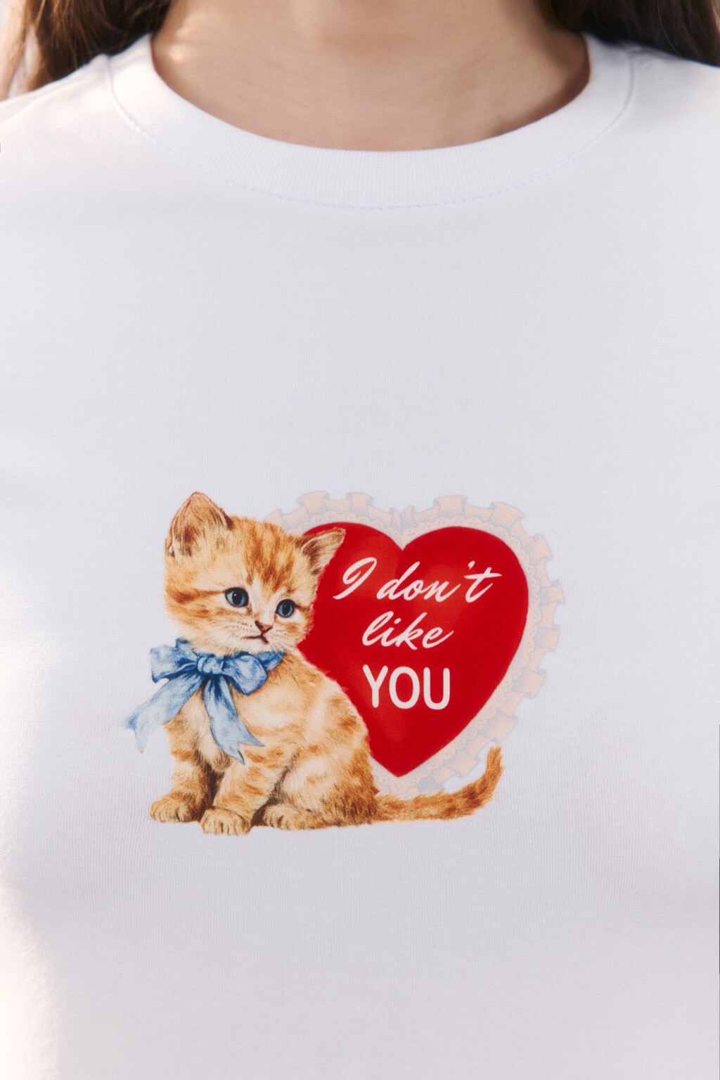 Футболка-топ хлопковая с принтом - цвет белый - 5