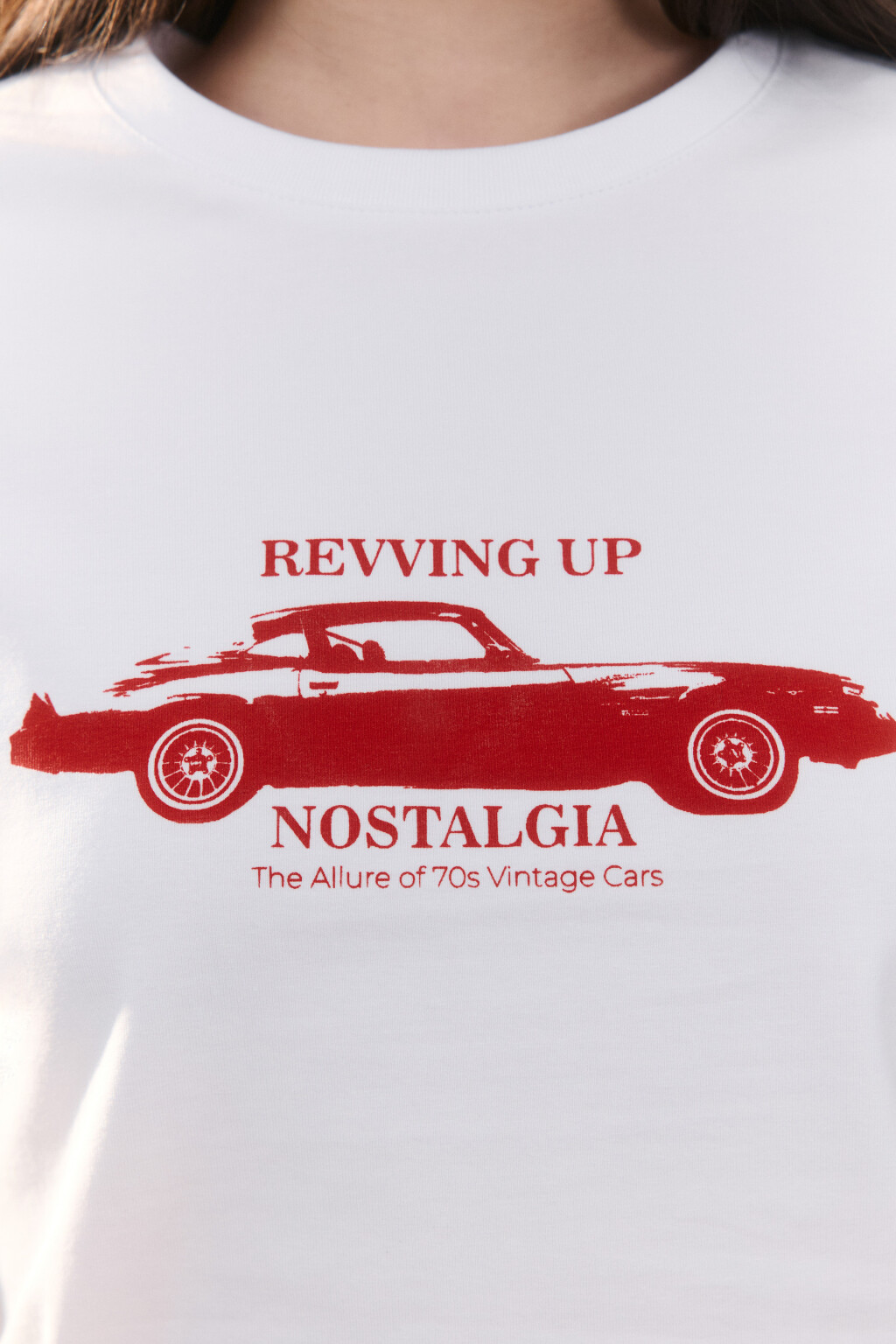 Футболка-топ хлопковая с принтом - цвет красный - 5