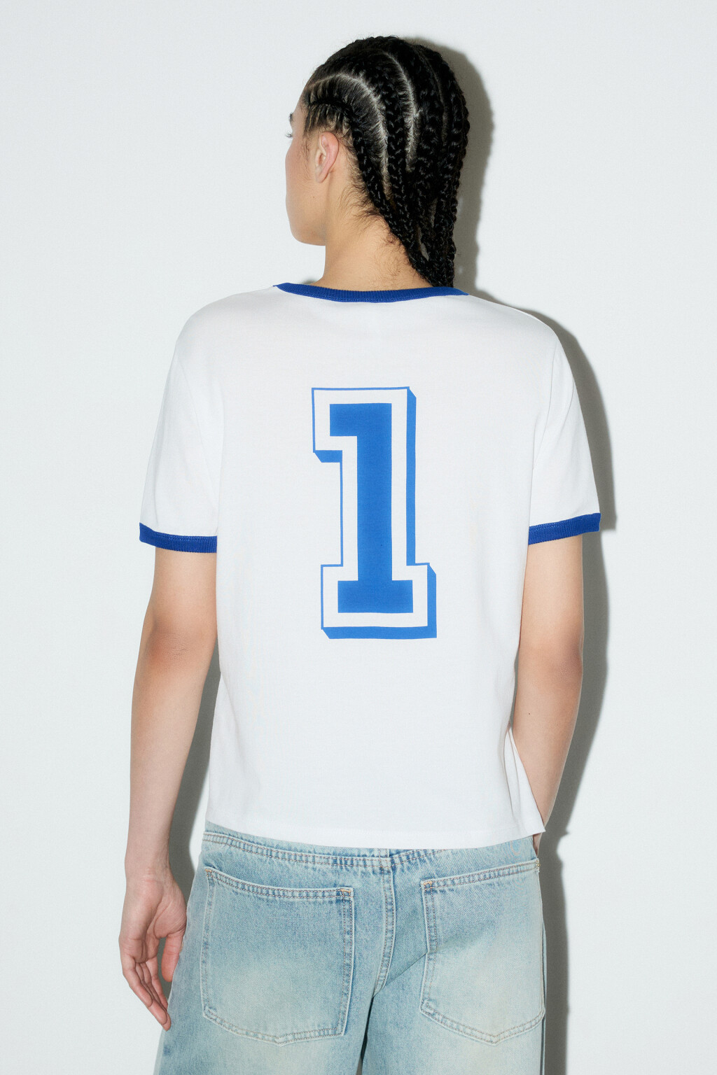 Футболка хлопковая с принтом-надписью - цвет белый - 4