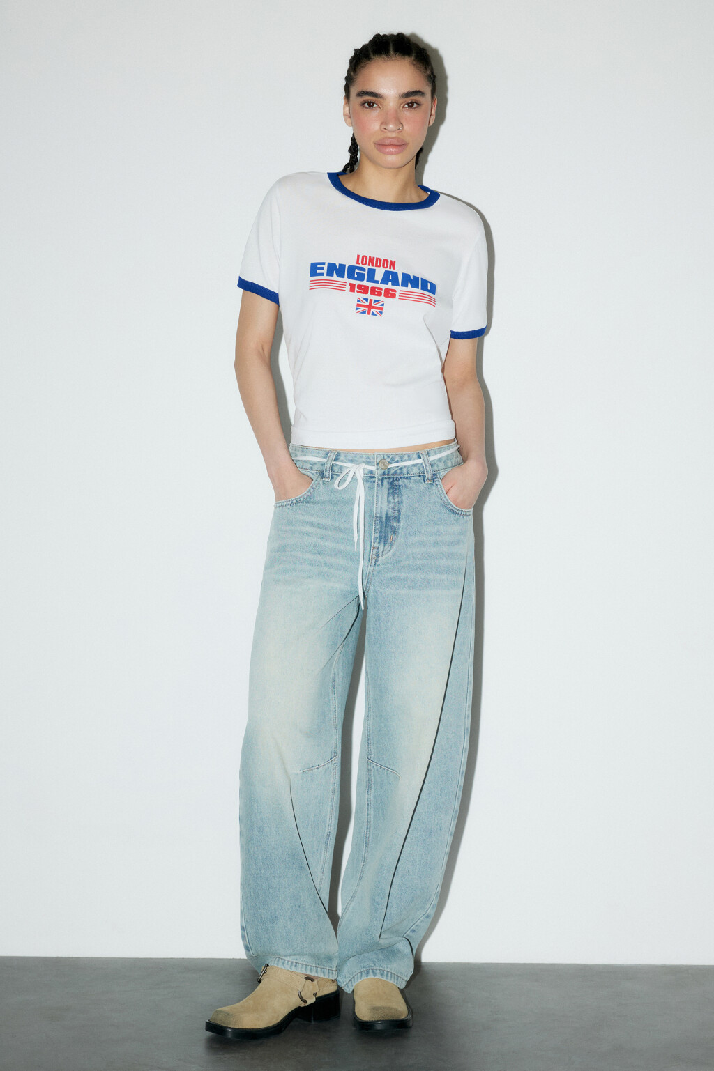 Футболка хлопковая с принтом-надписью - цвет белый - 5