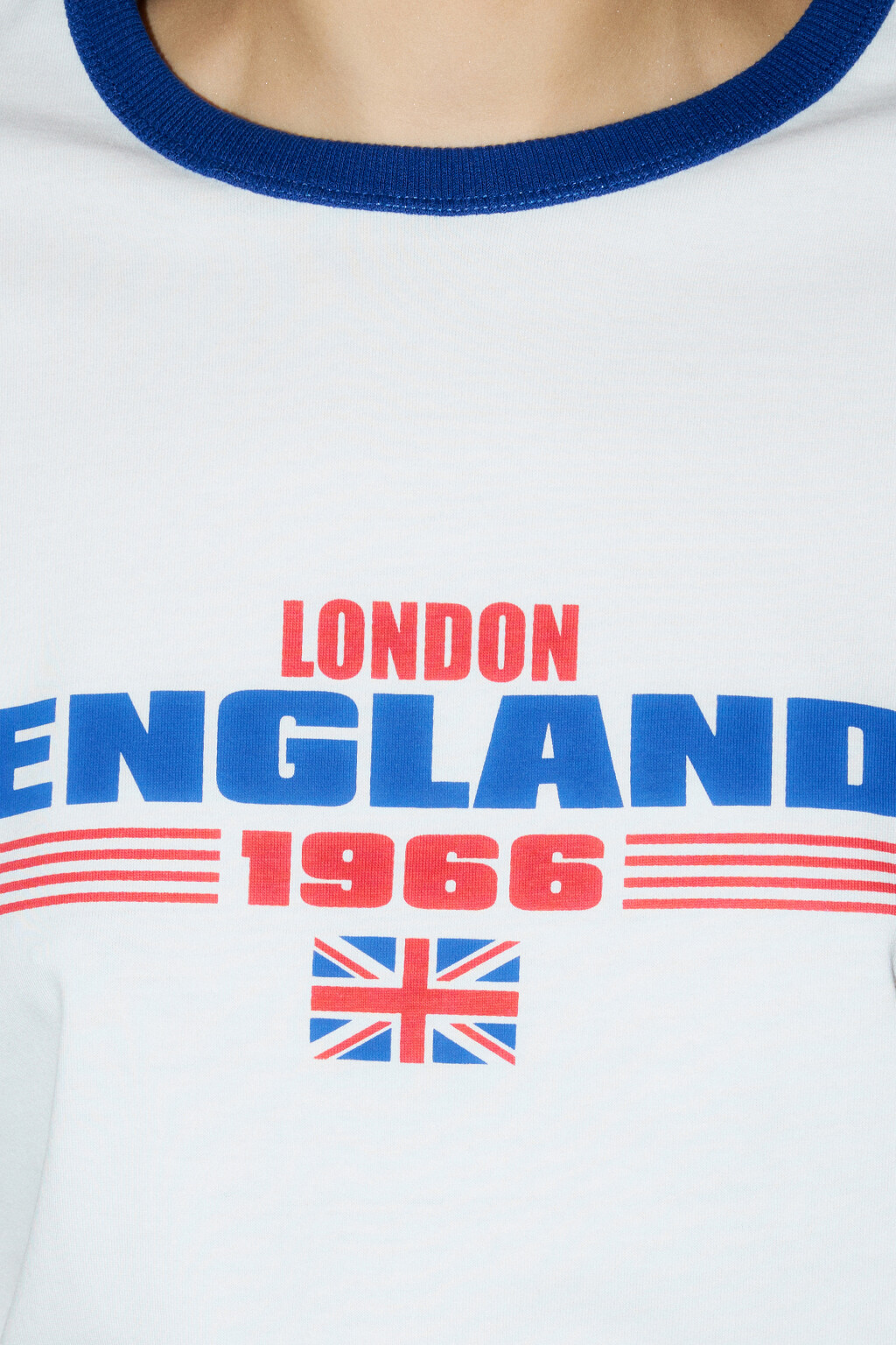 Футболка хлопковая с принтом-надписью - цвет белый - 6