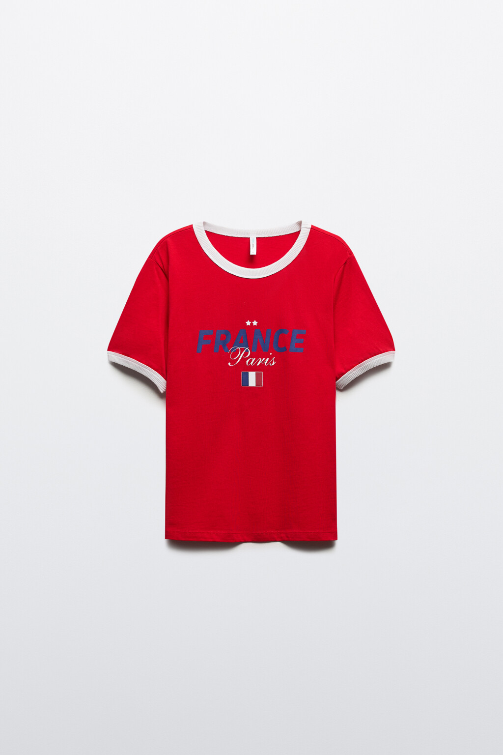 Футболка хлопковая с принтом-надписью - цвет красный - 8