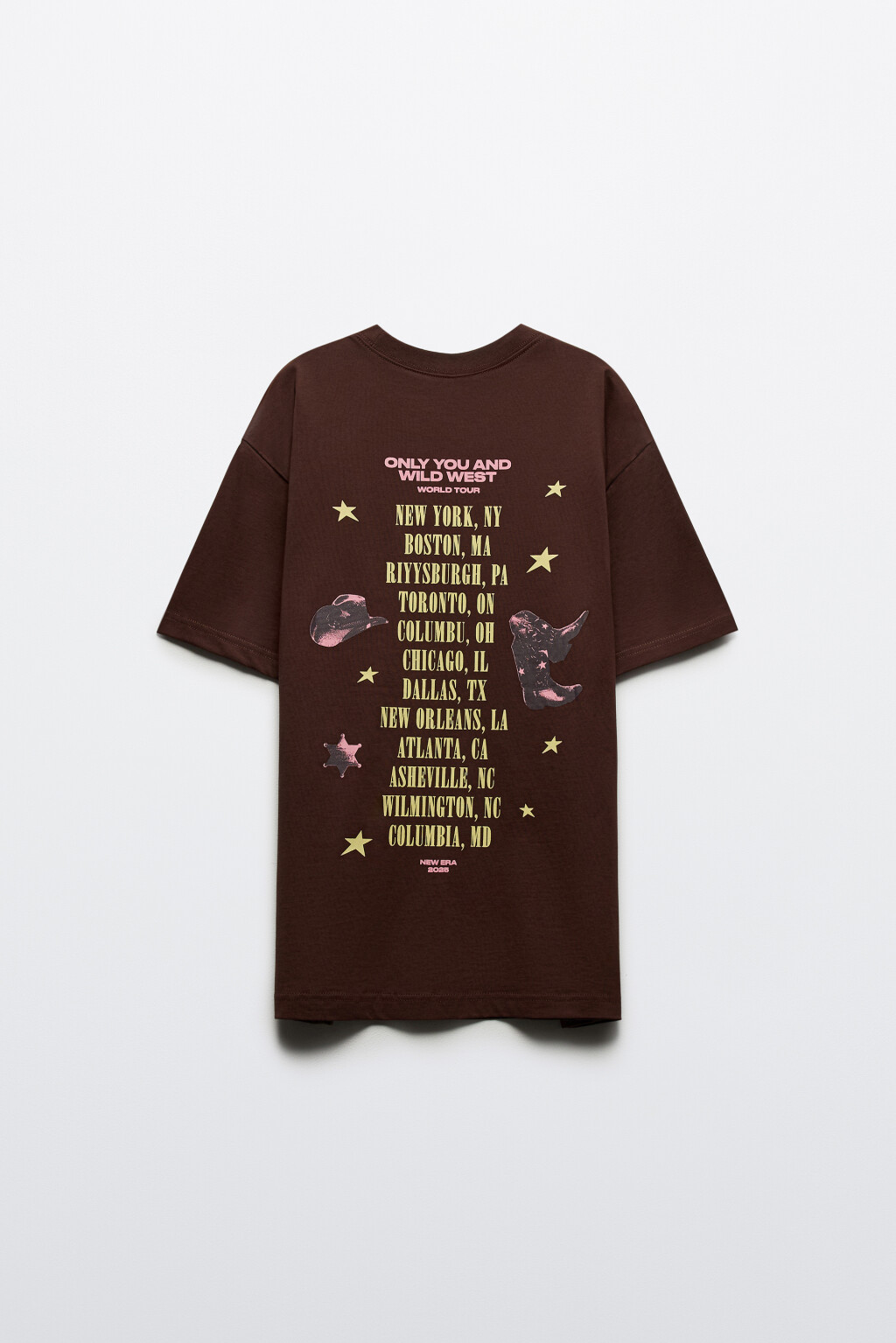 Футболка oversize с принтом - цвет коричневый - 8