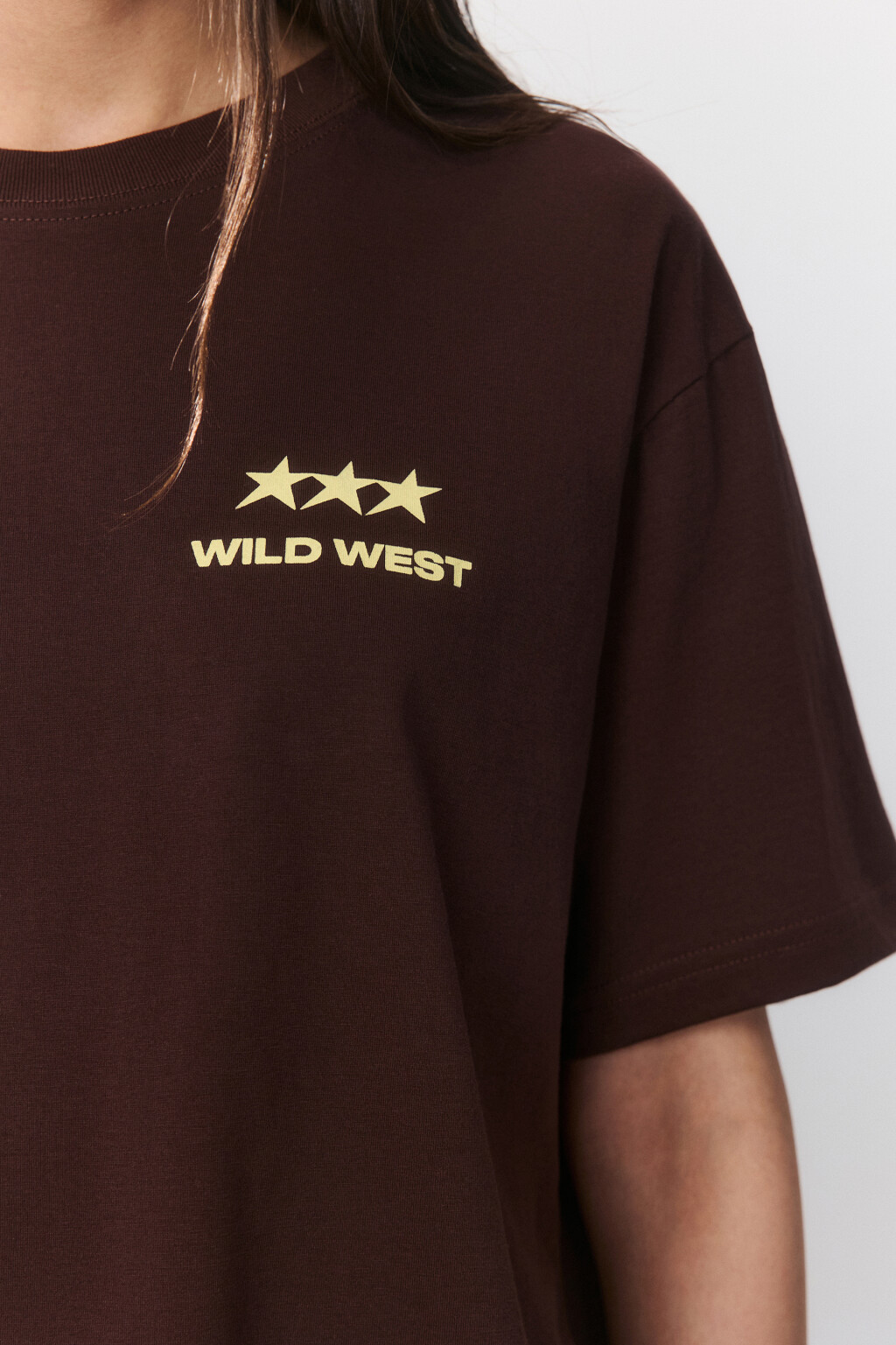 Футболка oversize с принтом - цвет коричневый - 5