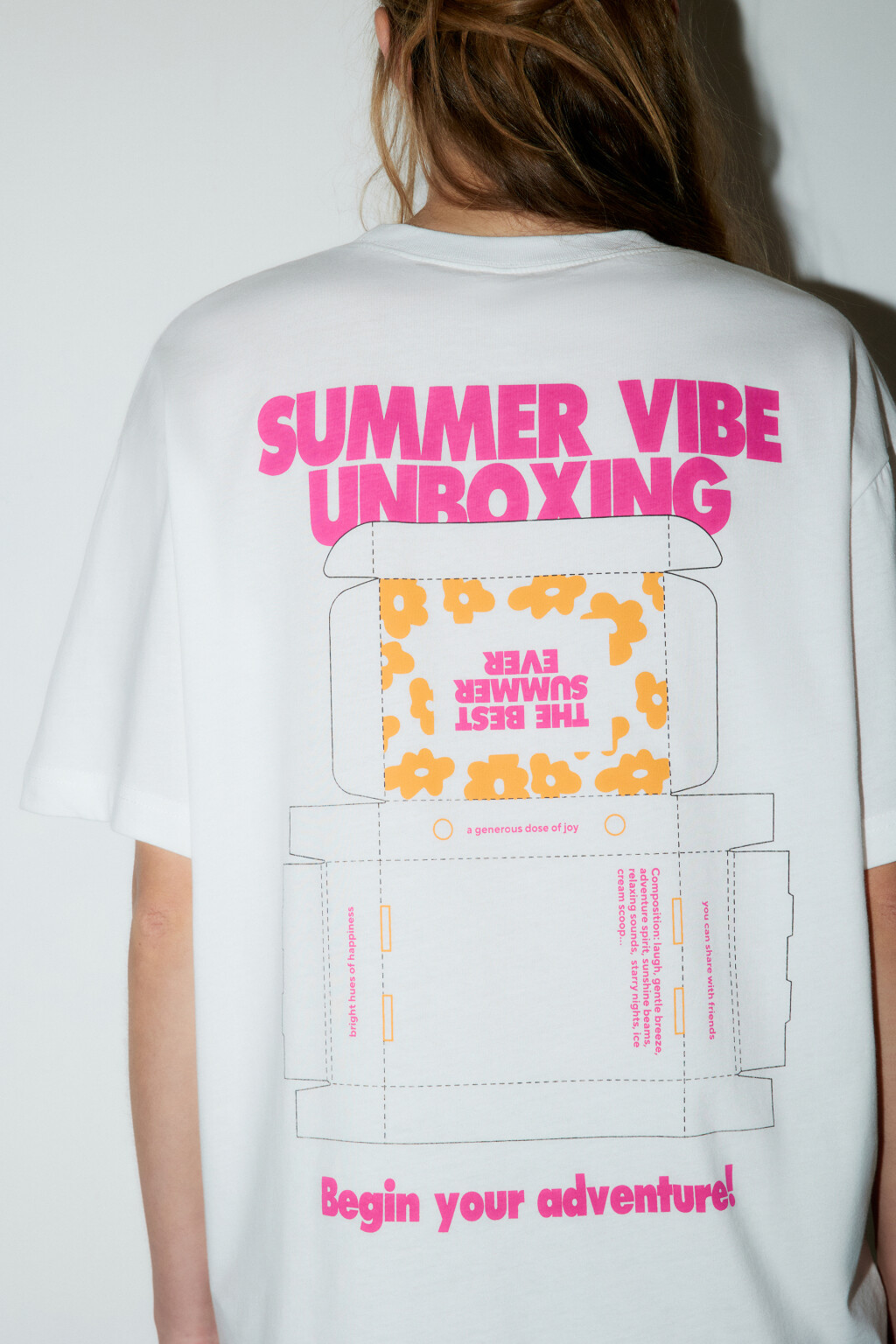 Футболка oversize с принтом - цвет белый - 6