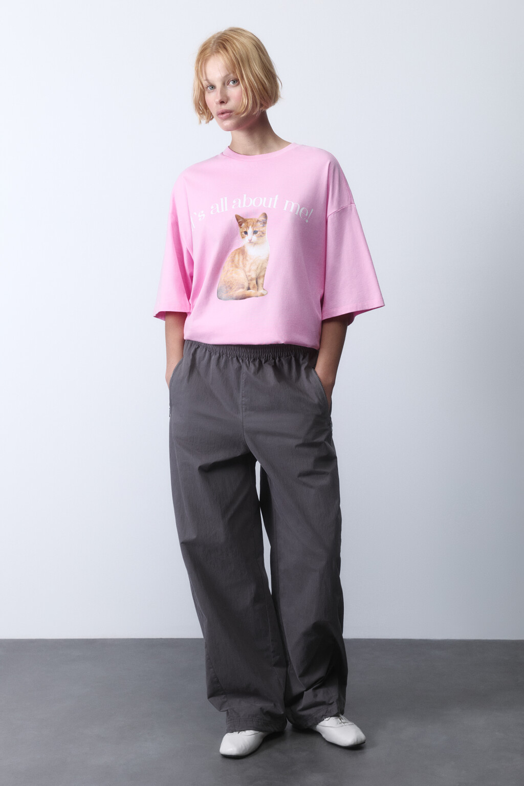 Футболка oversize хлопковая с принтом y2k - цвет розовый - 4