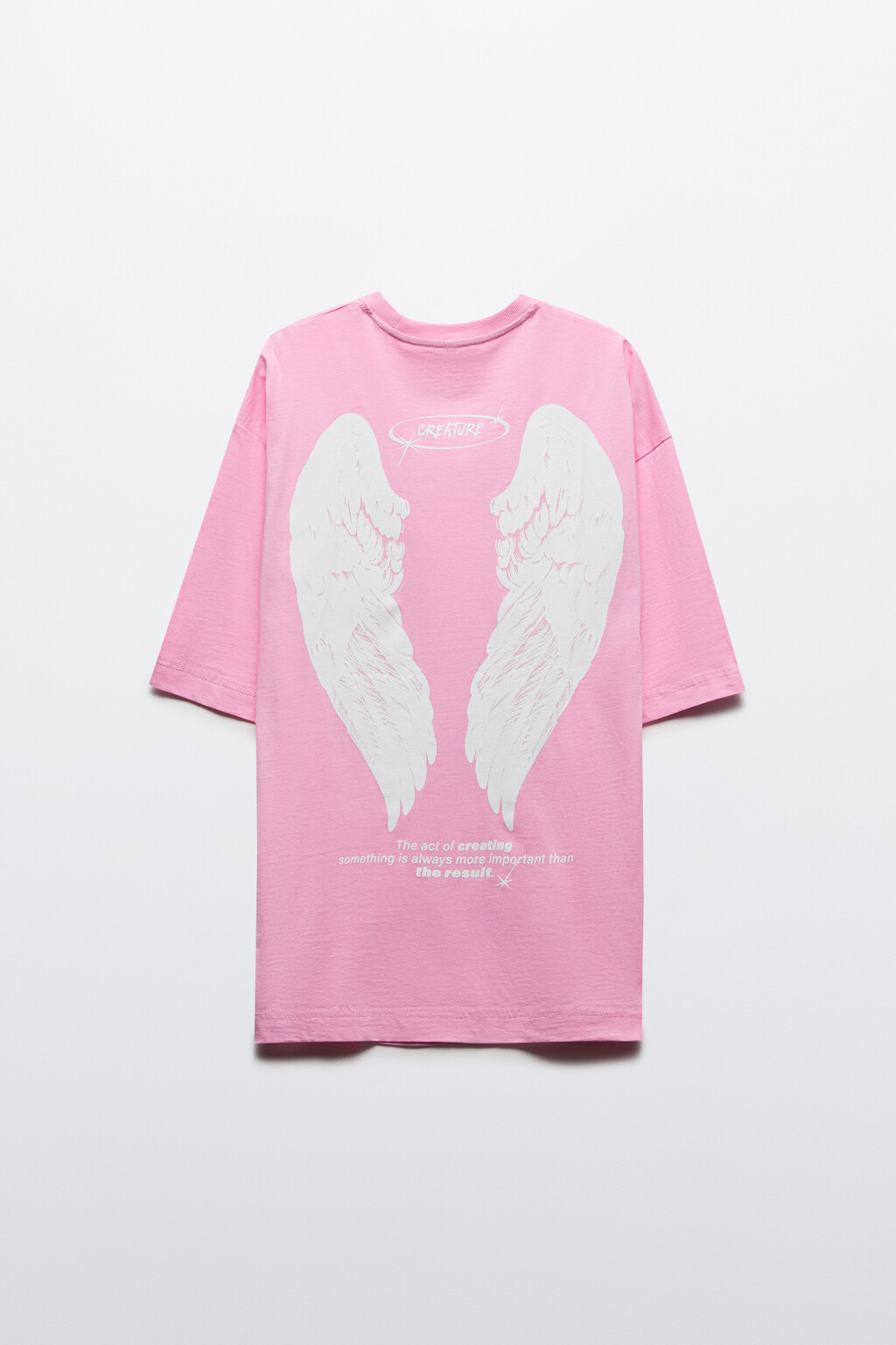 Футболка oversize хлопковая с принтом - цвет розовый - 8