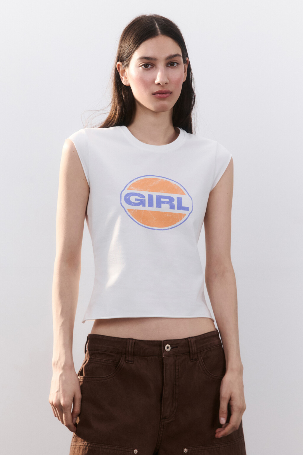 Футболка с принтом и рукавами-крылышками - цвет белый - 2