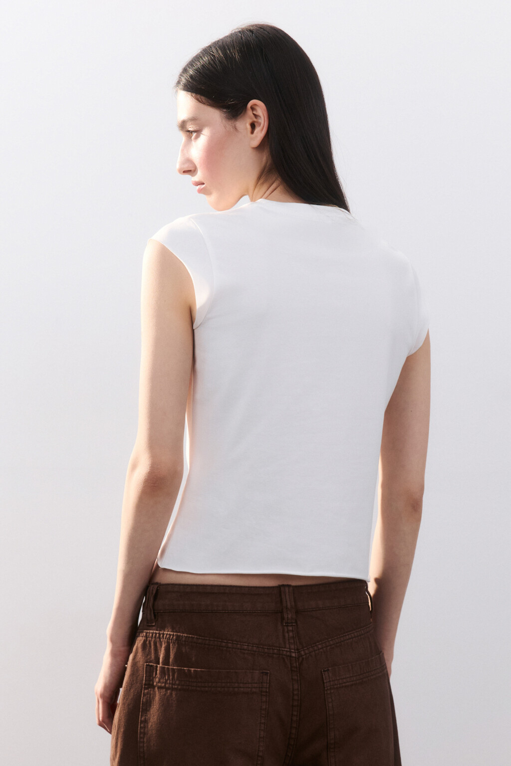 Футболка с принтом и рукавами-крылышками - цвет белый - 3