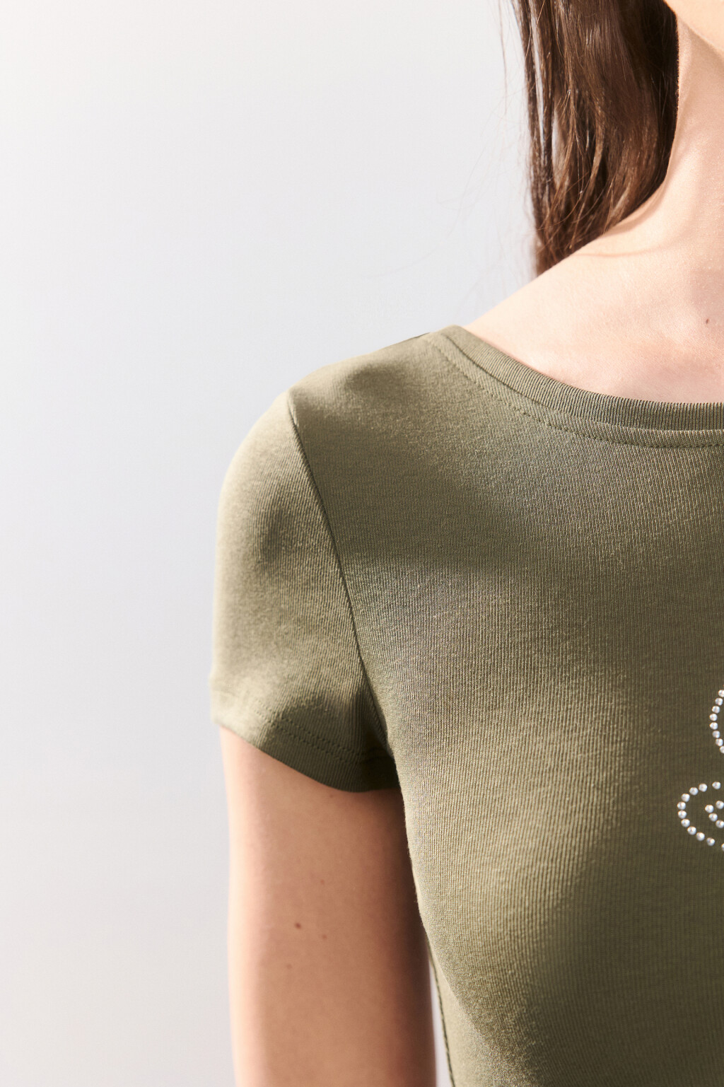 Футболка-топ с принтом из страз - цвет зеленый - 6