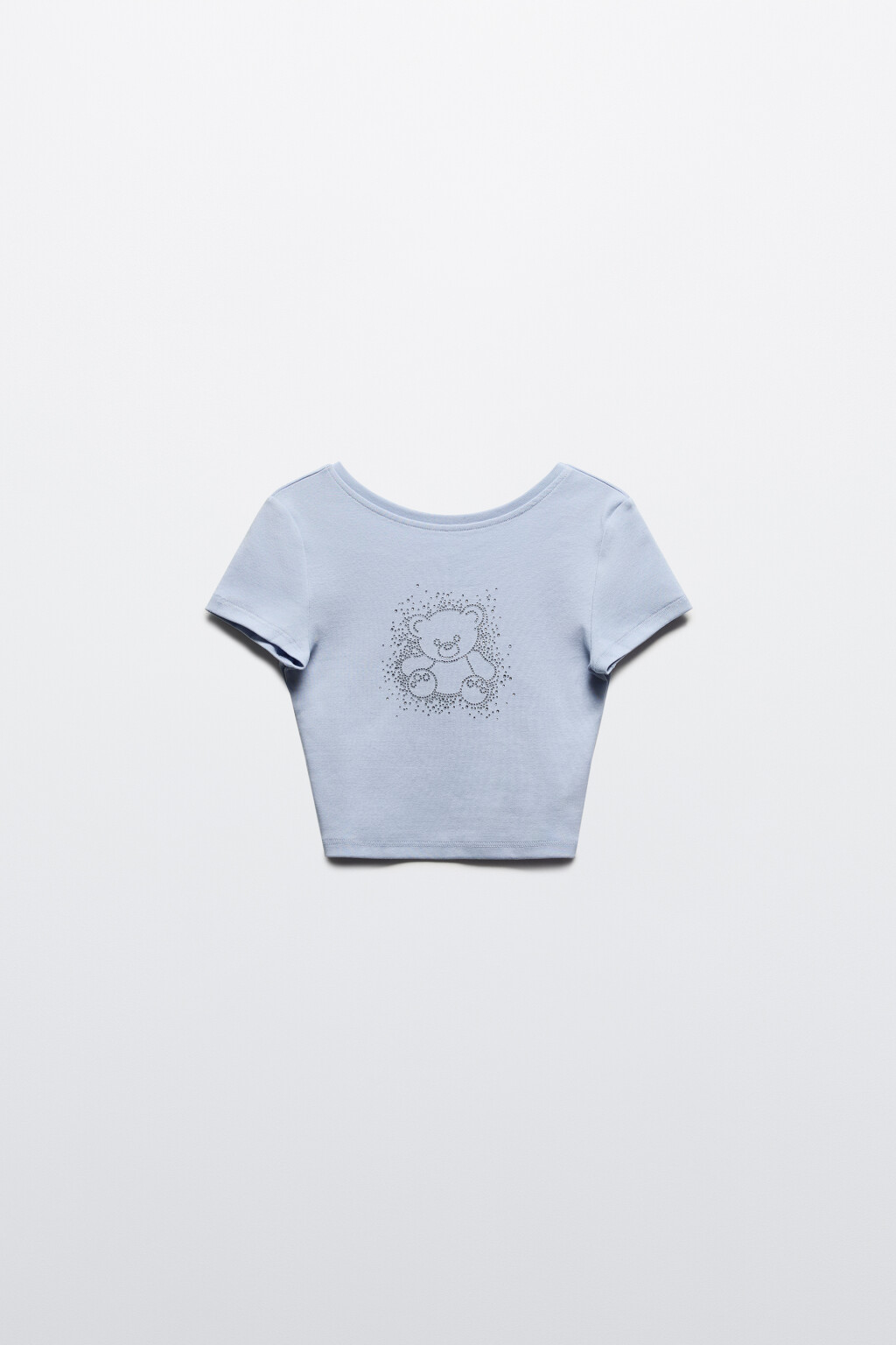 Футболка-топ с принтом из страз - цвет голубой - 8