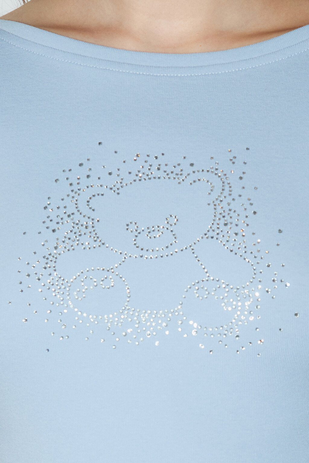 Футболка-топ с принтом из страз - цвет голубой - 6