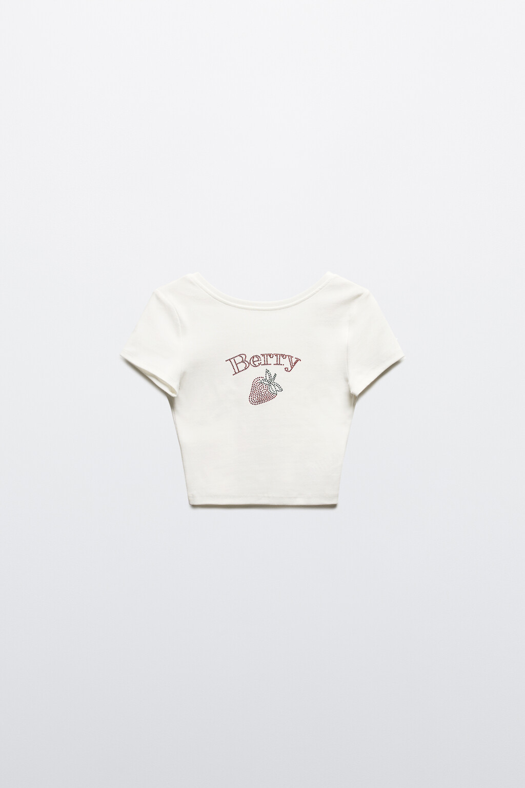 Футболка-топ с принтом из страз - цвет белый - 7