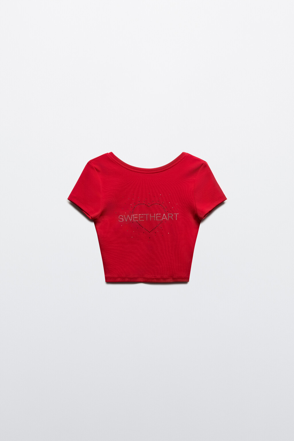 Футболка-топ с принтом из страз - цвет красный - 7