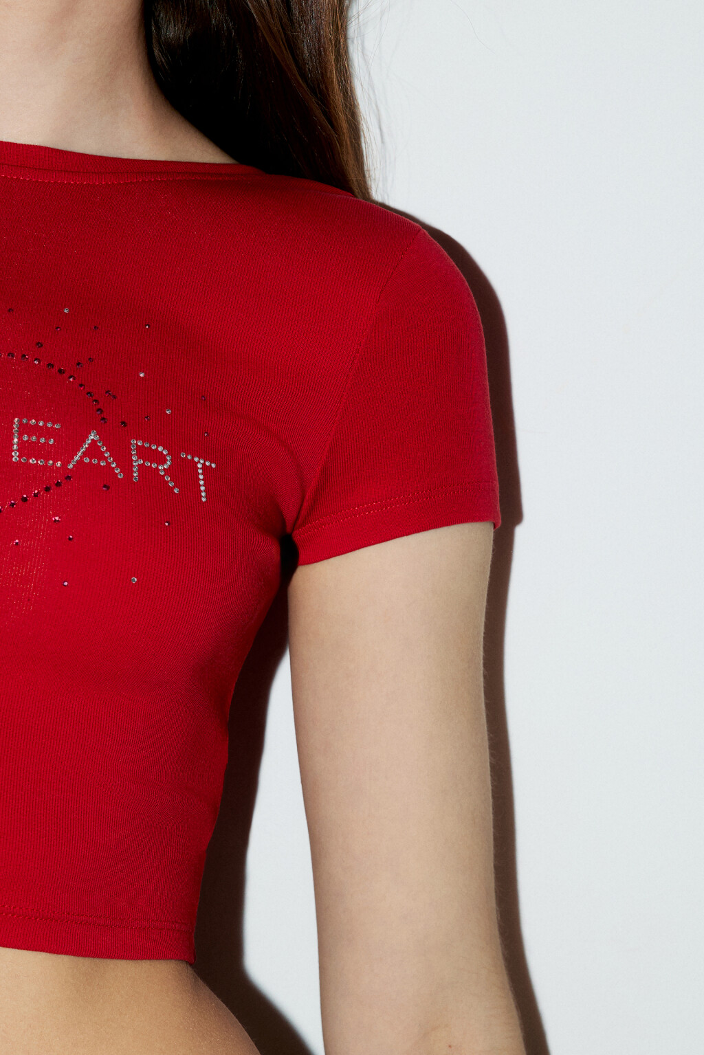 Футболка-топ с принтом из страз - цвет красный - 6