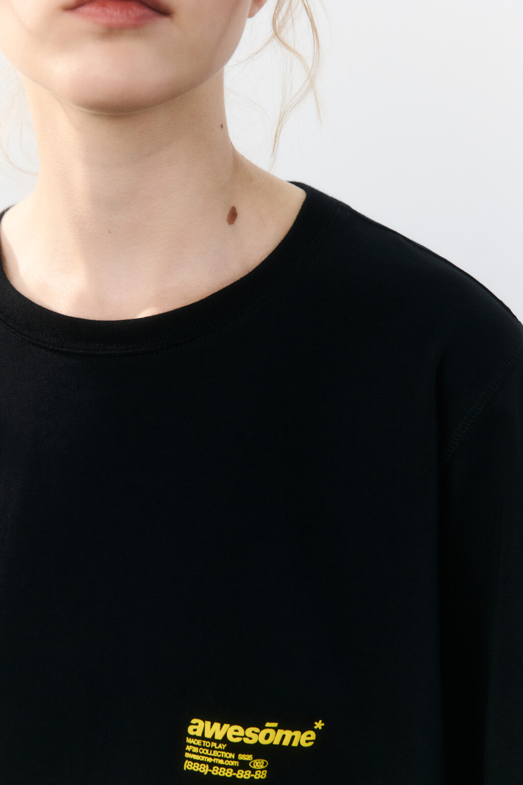 Футболка oversize укороченная с принтом - цвет черный - 6