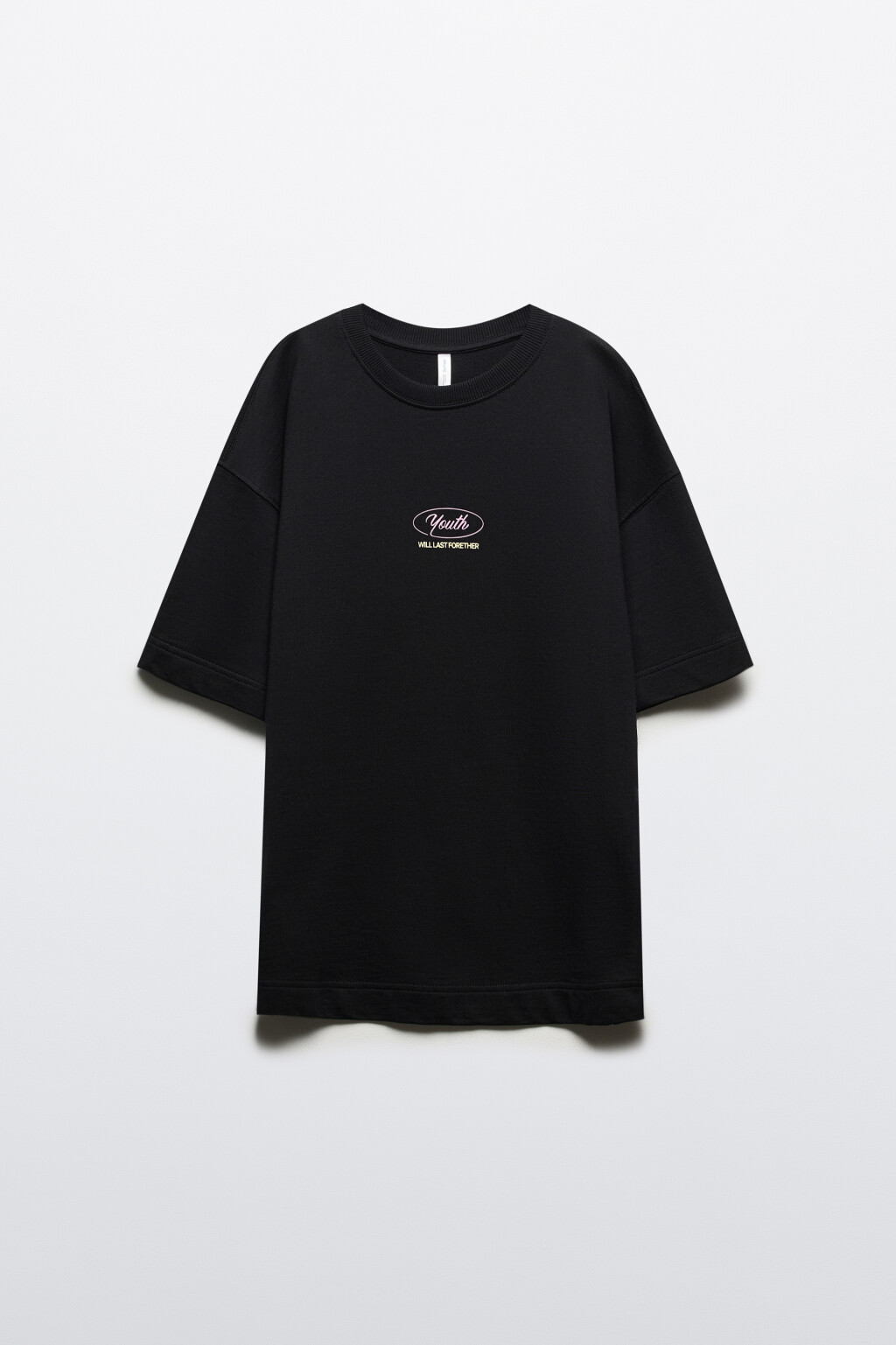 Футболка oversize удлиненная с принтом - цвет черный - 7