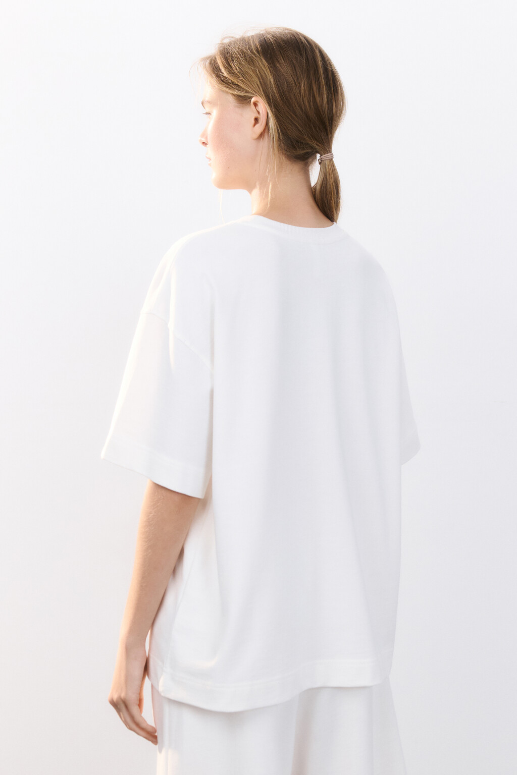 Футболка oversize удлиненная с принтом - цвет белый - 3