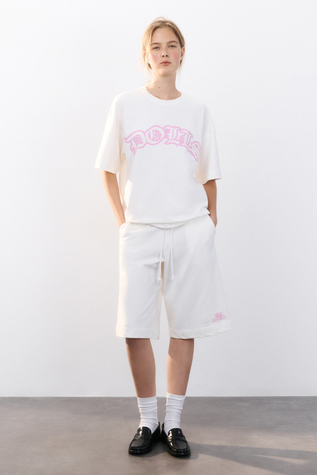 Футболка oversize удлиненная с принтом - цвет белый - 4