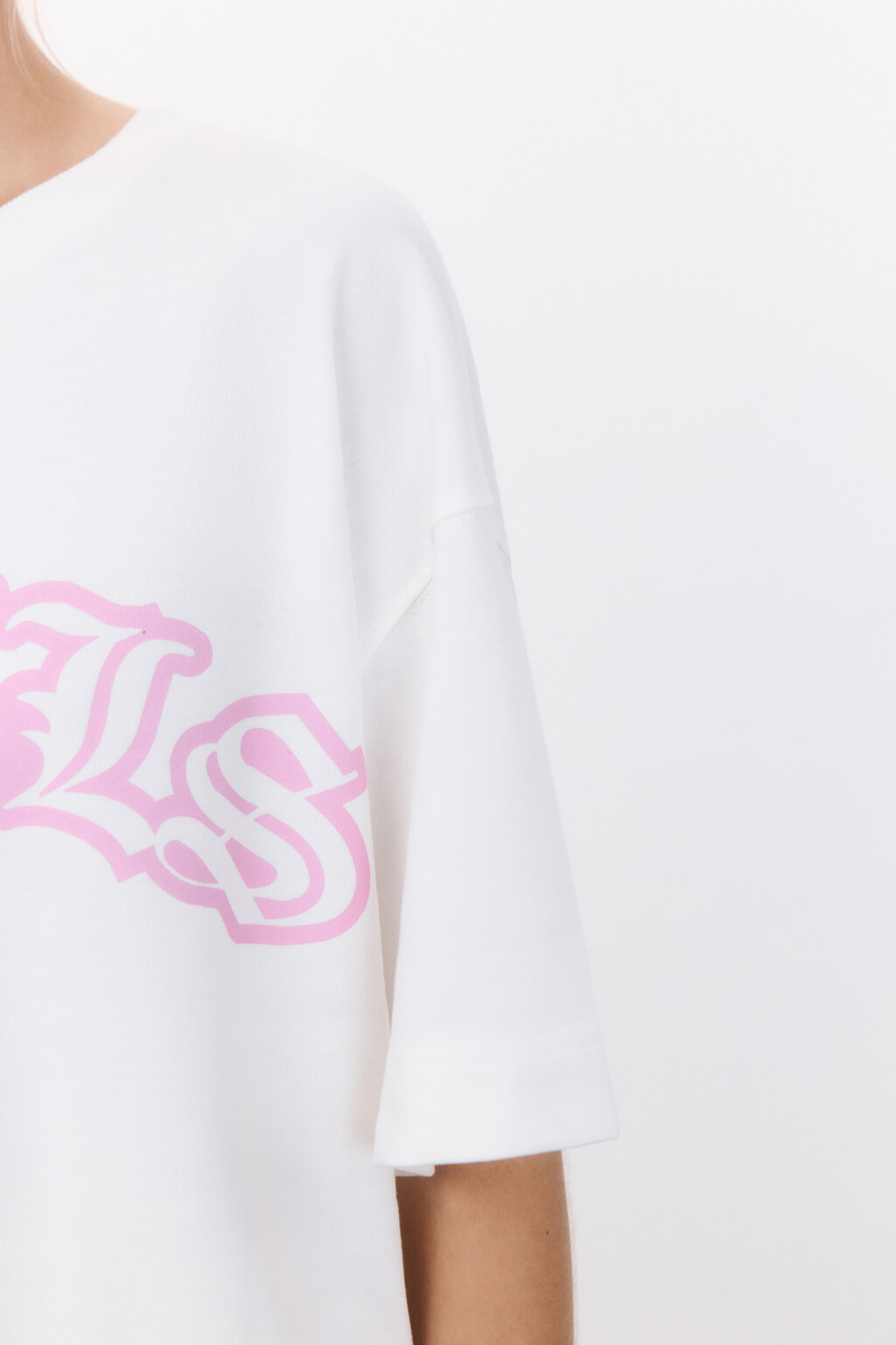 Футболка oversize удлиненная с принтом - цвет белый - 6