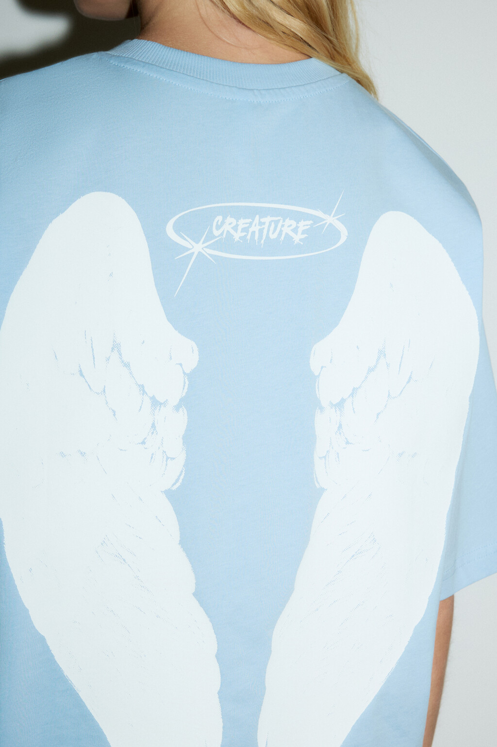 Футболка хлопковая с принтом - цвет голубой - 6