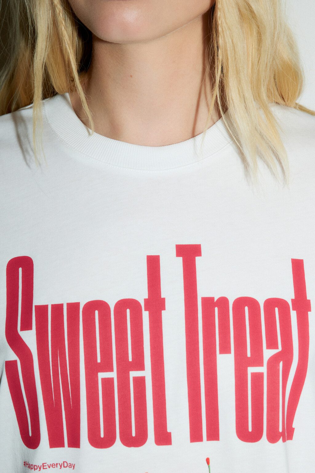 Футболка хлопковая с принтом - цвет белый - 5